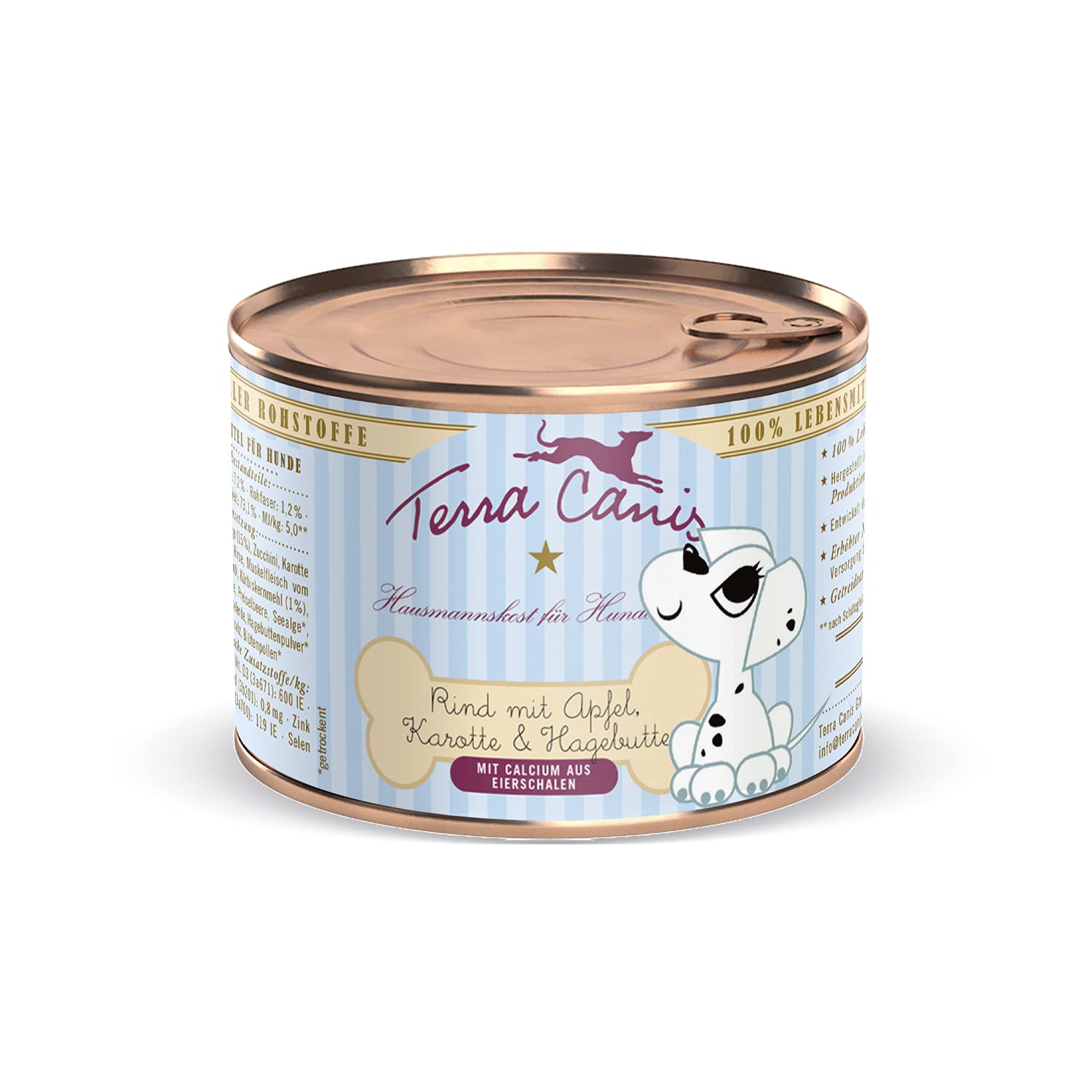 Terra Canis Buey, Manzana, escaramujo y Zanahoria - alimento húmedo para Cachorros, 200g I alimento Premium para Perros, 100% Human-Grade de Todos los Ingredientes I sin Cereales