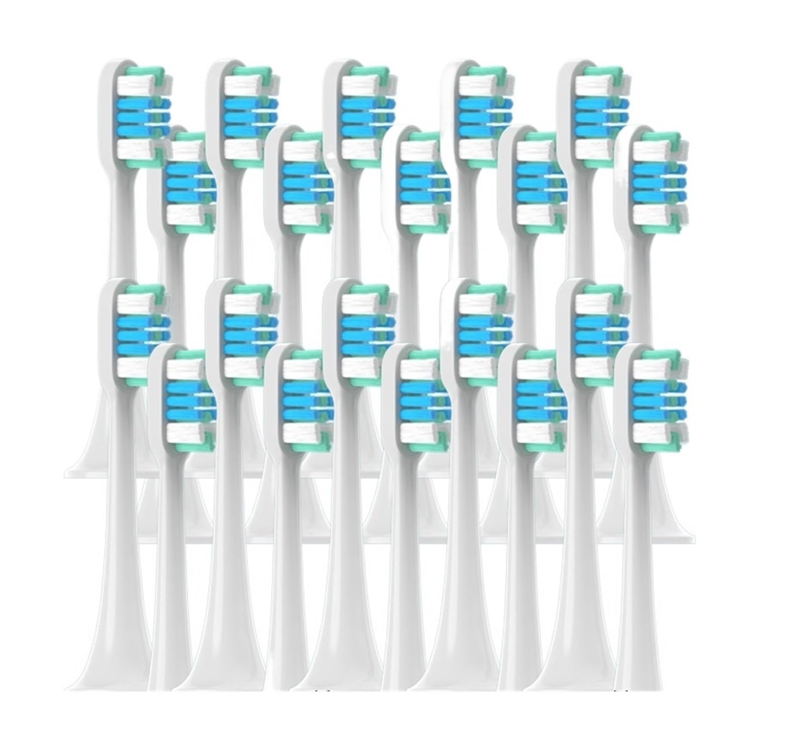 Confezione da 20/50 testine di ricambio for ugelli for spazzolino elettrico a setole morbide, compatibili con T300/T500/T700(50WhiteGreenBlue)