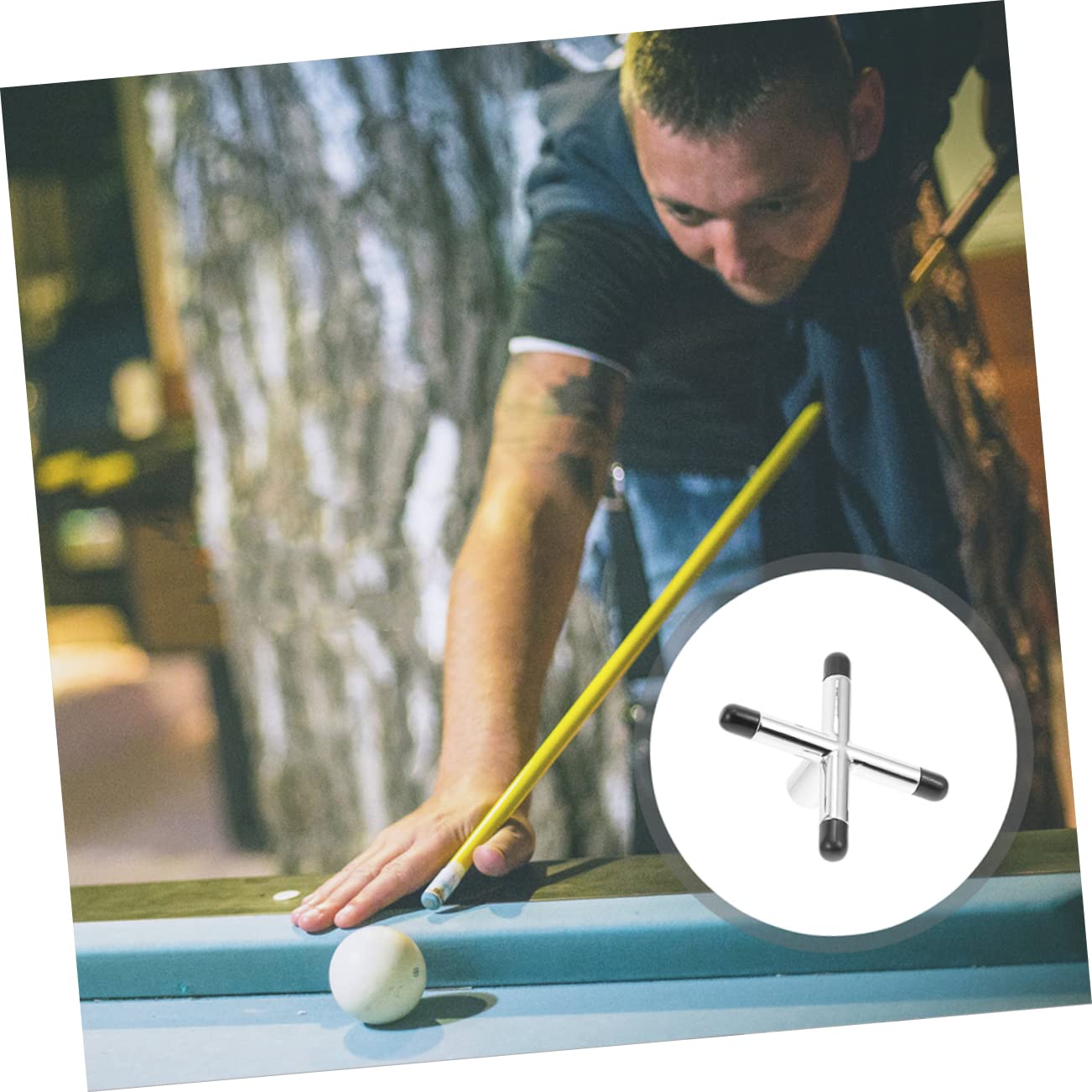 BESPORTBLE 2 Stück Billardqueue Brücke aus Stabilem Metall Silberne Cross Form Tragbar als Poolzubehör für Amateure und Professionellen Gebrauch