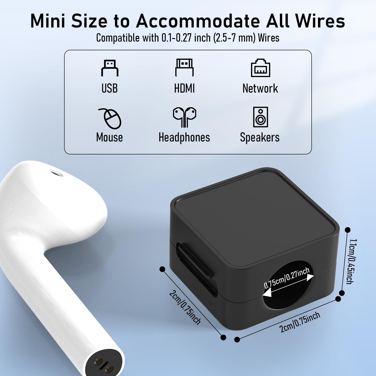 ELZO 12-Pack Magnetic Cable Clips – Strong Adhesive Cord Organizer For Home, Office, Car, Desk & Nightstand – Holds USB, HDMI & More