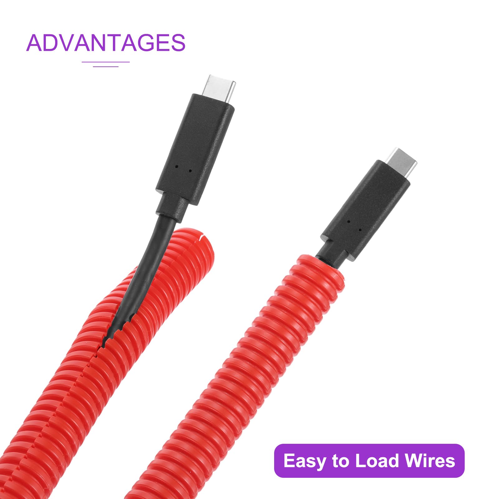 DMiotech 3meter Wire Loom Split Tubing 19mm, Cord Protectors from Pet Flexible Conduit Cable Management for Office, Home, Garden, Red - Image 4