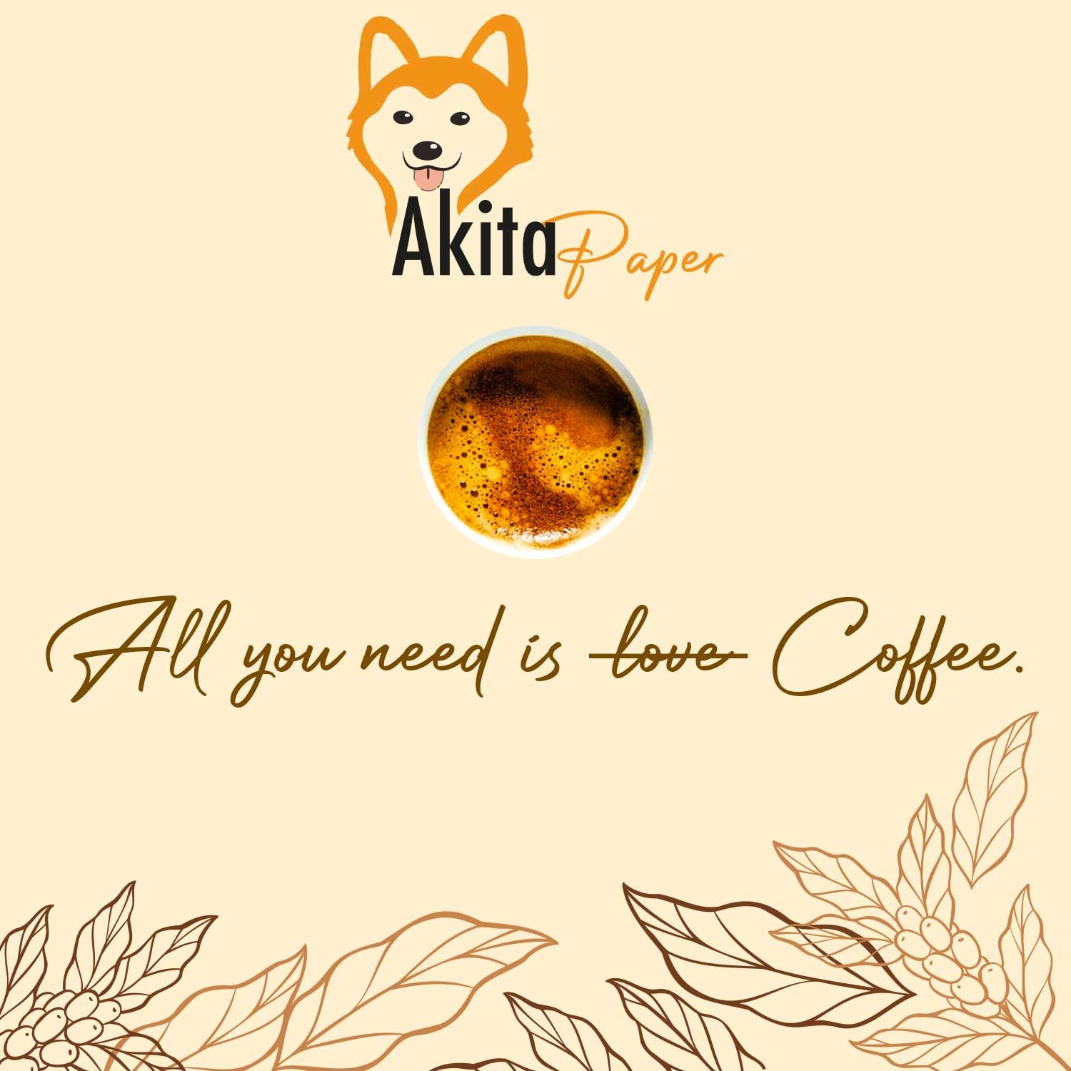AKITAInk 1000 Bicchierini caffè, Bicchieri Caffe di Carta Monouso Biodegradabili, Biocompostabili Tazzine da 75 ml Bicchierini da Caffè Usa e Getta Ecosostenibili