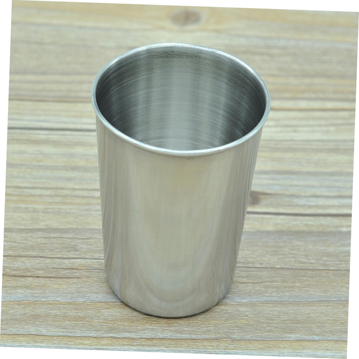 Cabilock 4pcs Stainless Steel Water Tumbler Cups Bathroom Drinking Cups for Beverages Smooth Surface Multi-use Rinsing Beverage Holder Silver Finish for Home Use