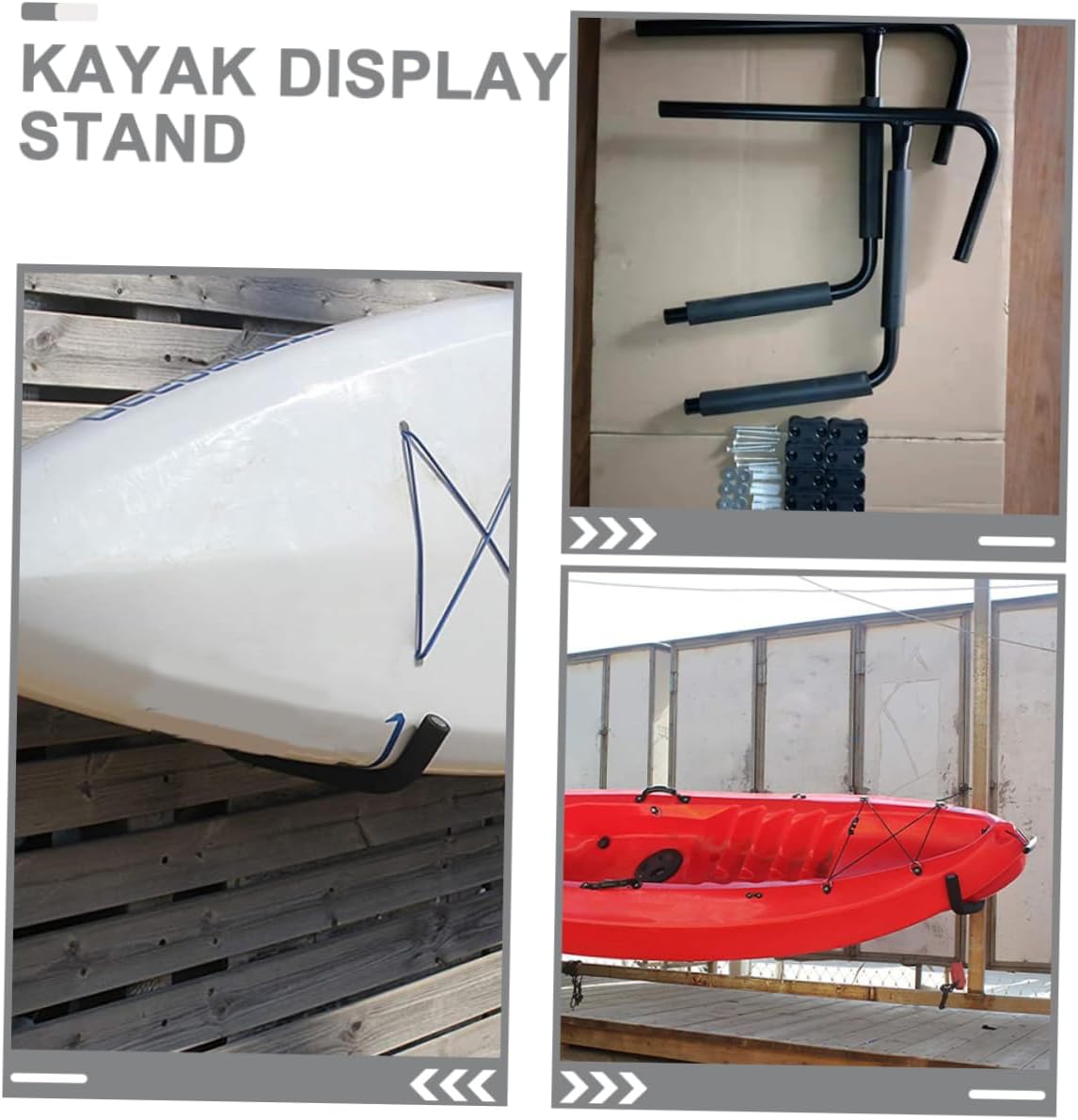 2sets Folding Kayak Storage Holders Heavy Duty Indoor Rack for Canoes and Paddleboards Wall-Mounted Utility Hangers for Space-Saving Organization