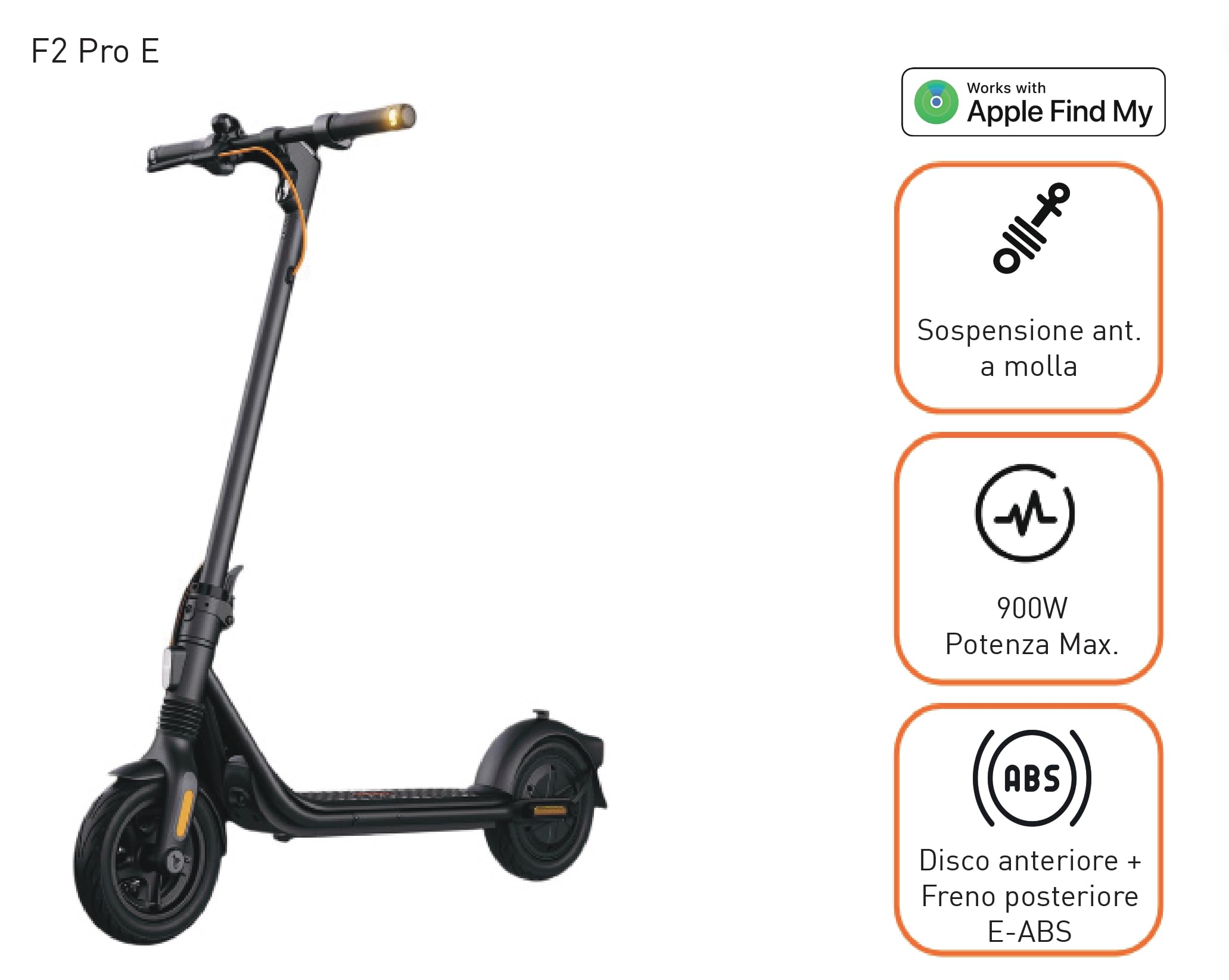 Segway-Ninebot, Monopattino Elettrico, Modello F2 Pro E per adulti, 25 km/h velocità massima, 55 km autonomia, indicatori di svolta e sospensioni anteriori