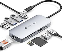 Vista 11 de NOVOO Hub USB C 5 en 1 con adaptador HDMI 4K, 2 puertos USB 3.0, 1 puerto de memoria SD, 1 lector de tarjetas microSD