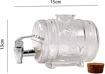 Amazon | Garixa ワイン樽 ビール樽 1L ミニ樽 ガラス クリア