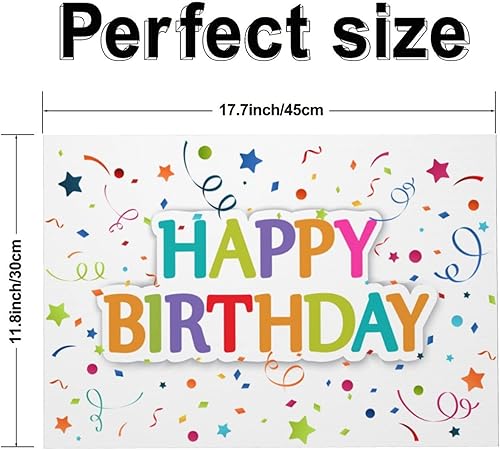 Miniatura 2 de Juego de 4 manteles individuales de tela de feliz cumpleaños para mesa de comedor, manteles individuales rectangulares de tela