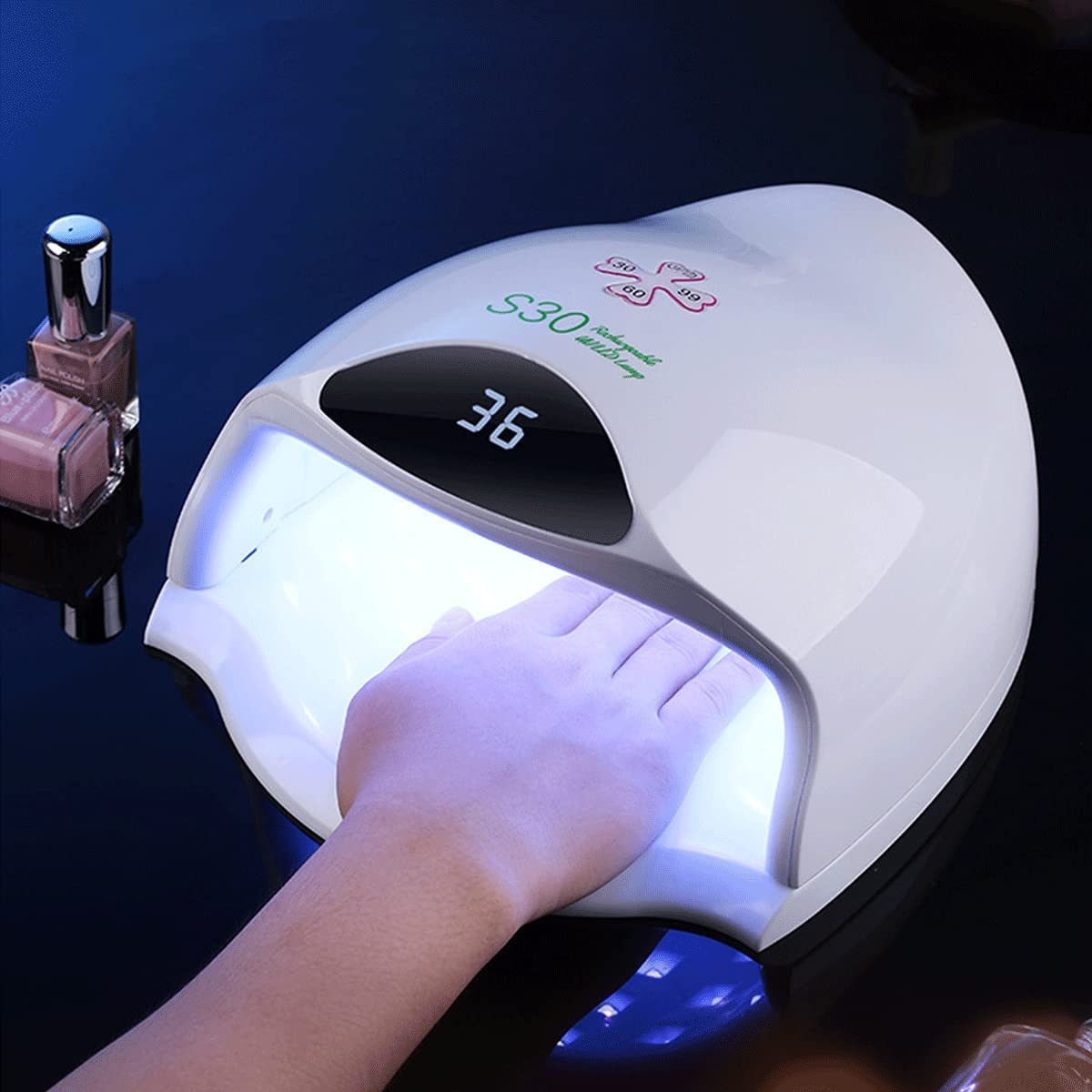 Lampa do paznokci Suszarka do paznokci 80 W Lampa LED UV do paznokci Bezprzewodowy Profesjonalny Akumulator Lampa UV LED do paznokci z 3 ustawieniami timera do manicure i pedicure