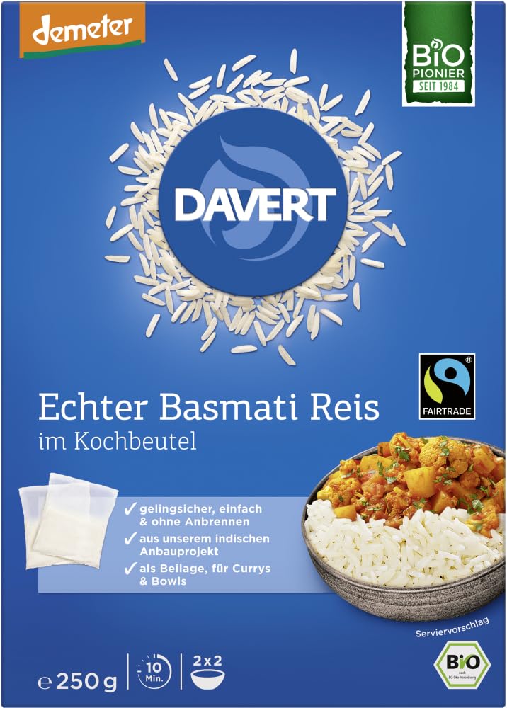 demeter Echter Basmati Reis im Kochbeutel Fairtrade 12 x 250 g