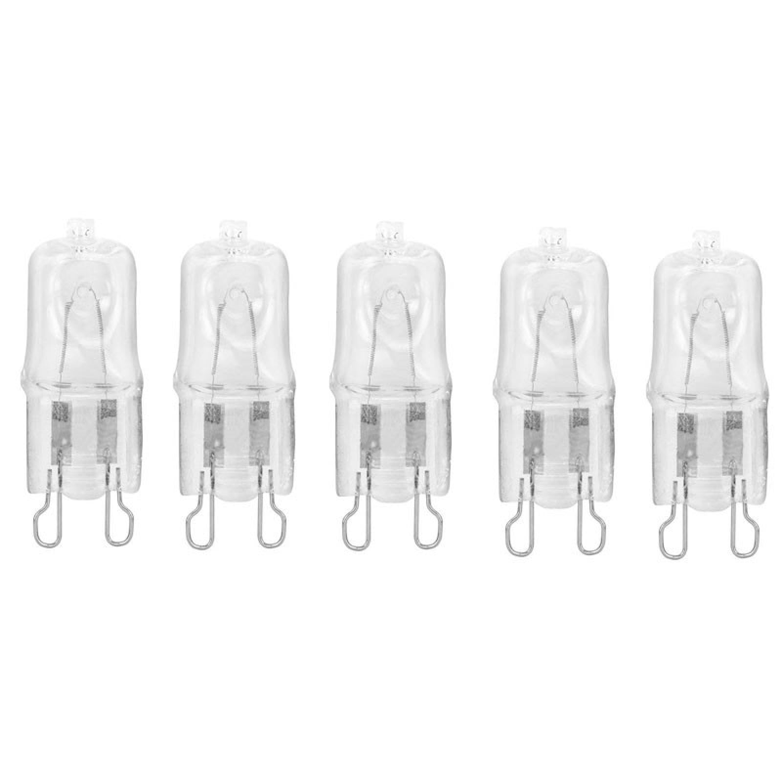 UGEFKMQ 2 Pin G9 Capsule Halogen Bulbs 230V 25W 40W 60W Halogen Capsule Bulbs G9 T4 Bi-Pin Warm White Dimmable 5Pc 40W