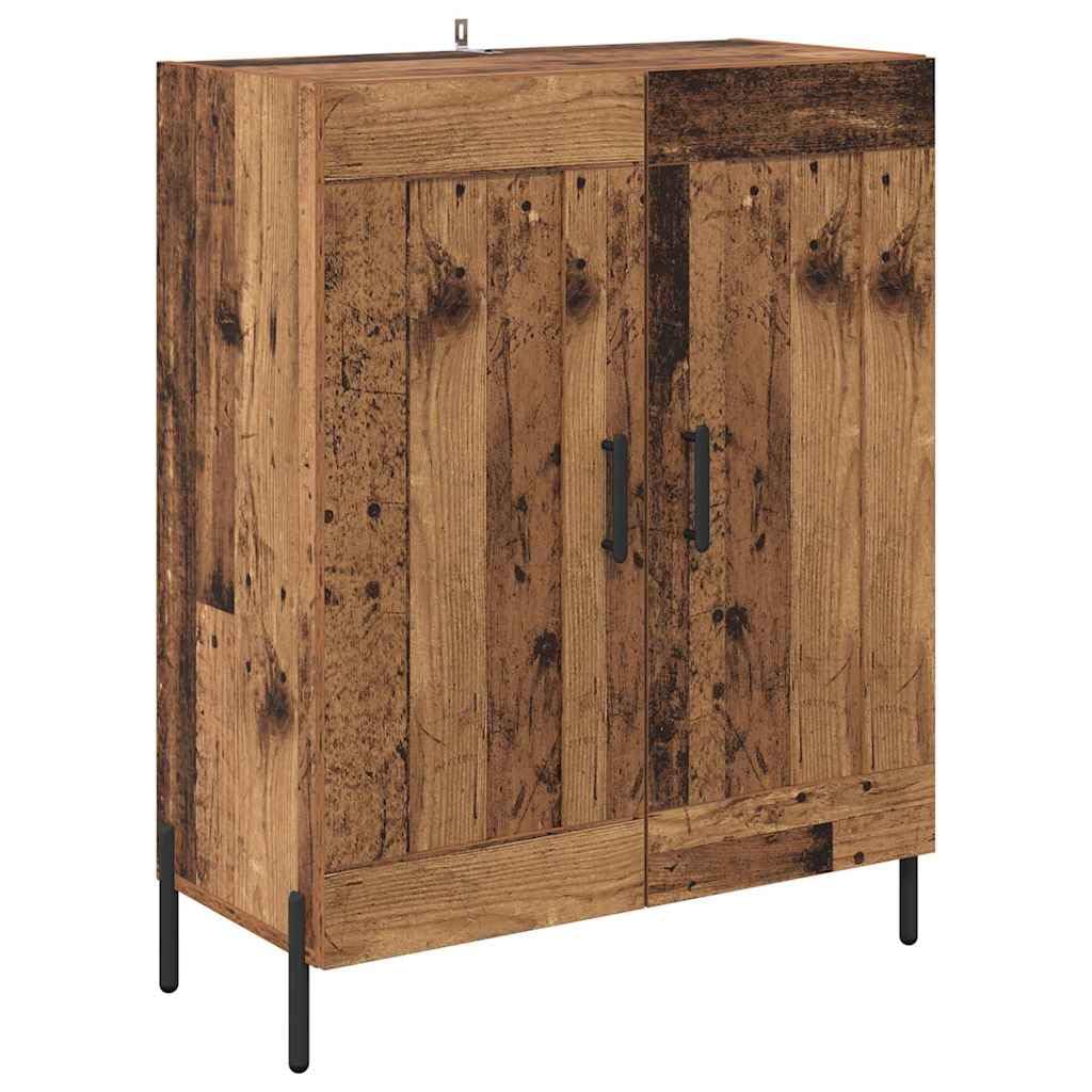 Komoda Highboard z materiału drewnopochodnego z 2-częściowego zestawu, wysokość 180 cm, 4 drzwi na zawiasach, stabilna metalowa rama, uniwersalna szafka do kuchni i salonu do przechowywania i