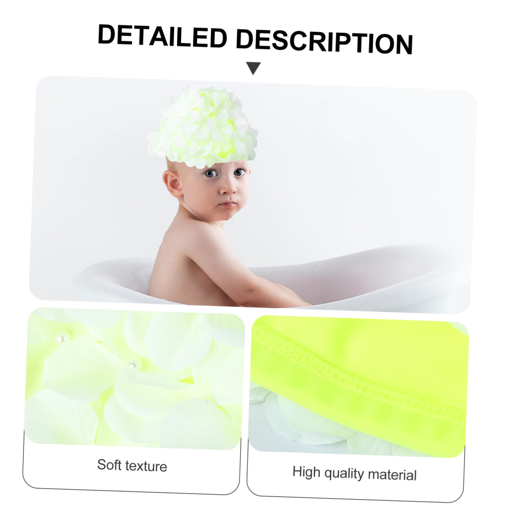 ibasenice Gorro De Natación De Gran Tamaño Gorro De Natación con Diseño De Flores De Pétalos Gorro De Natación Fluorescente para Mujer Gorro De Natación De Neopreno Neón Gorro De