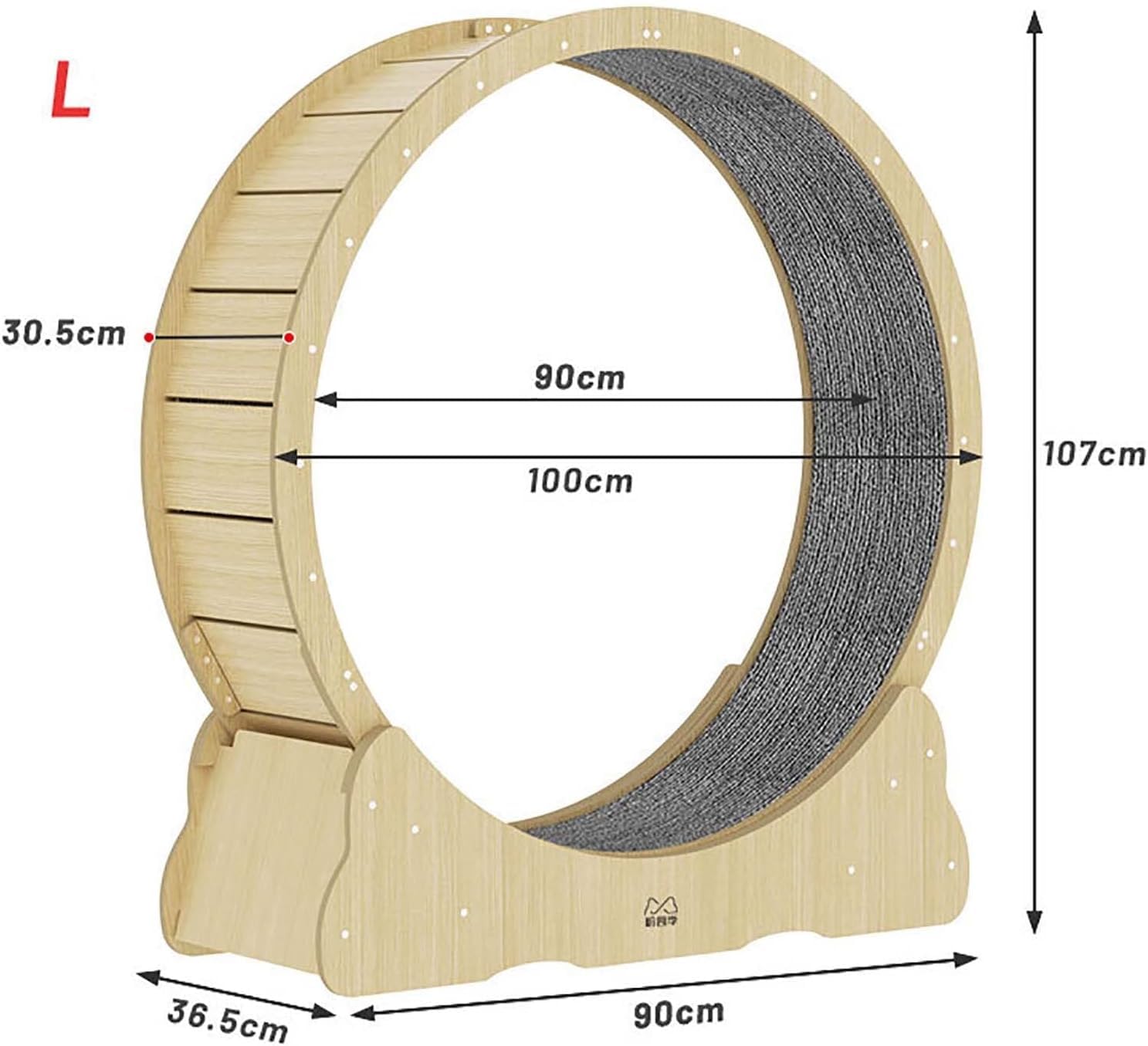 Kołowrotek dla kota, zabawka, kołowrotek do biegania z hamulcem(Wood)