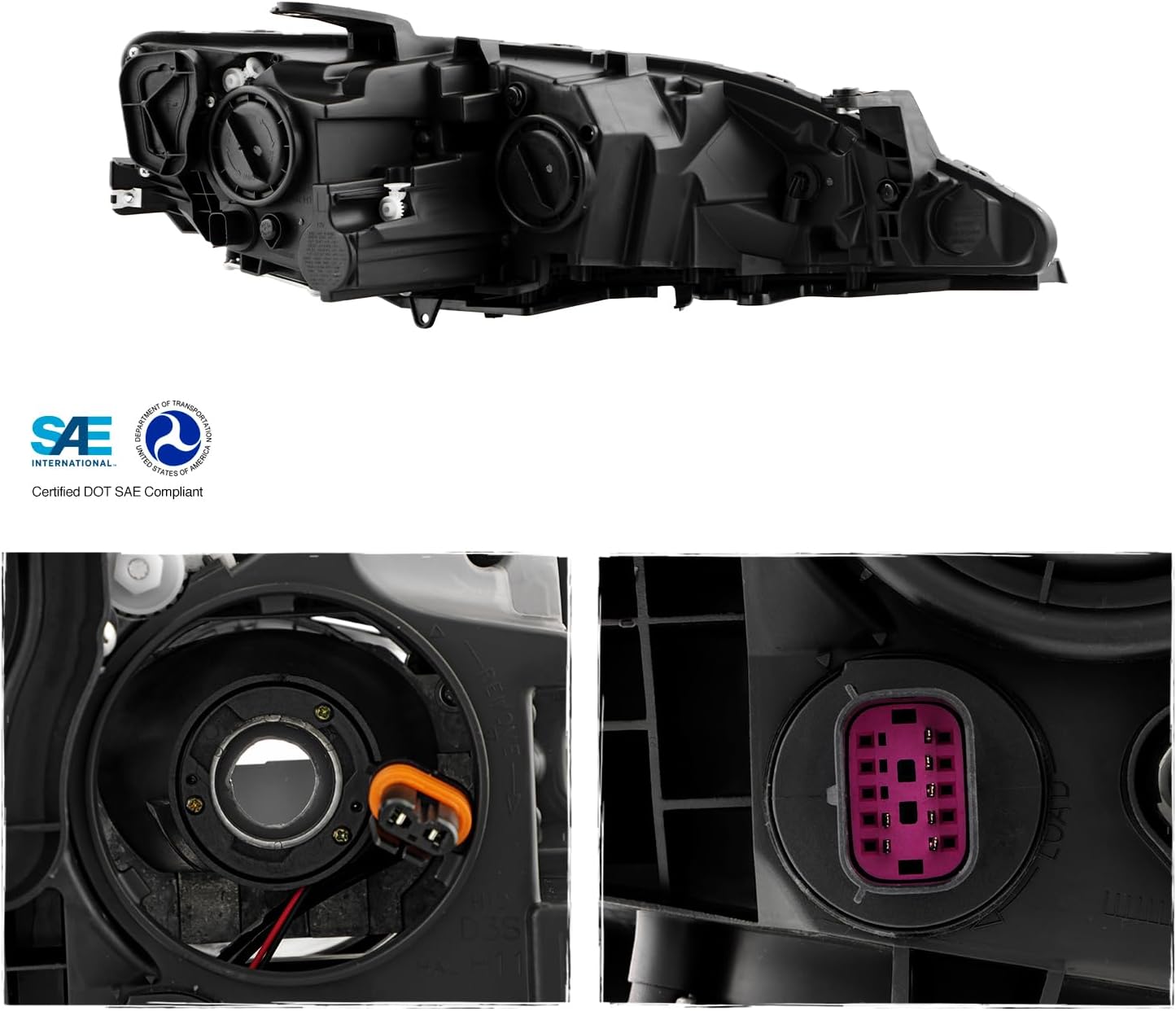 AKKON - Fit 2017 2018 2019 2020 Chrysler Pacifica 17-20 Halogen Type w/Low Quad Lamp Chrome Trim Headlight Headlamp OE Style Driver - Passenger Assembly