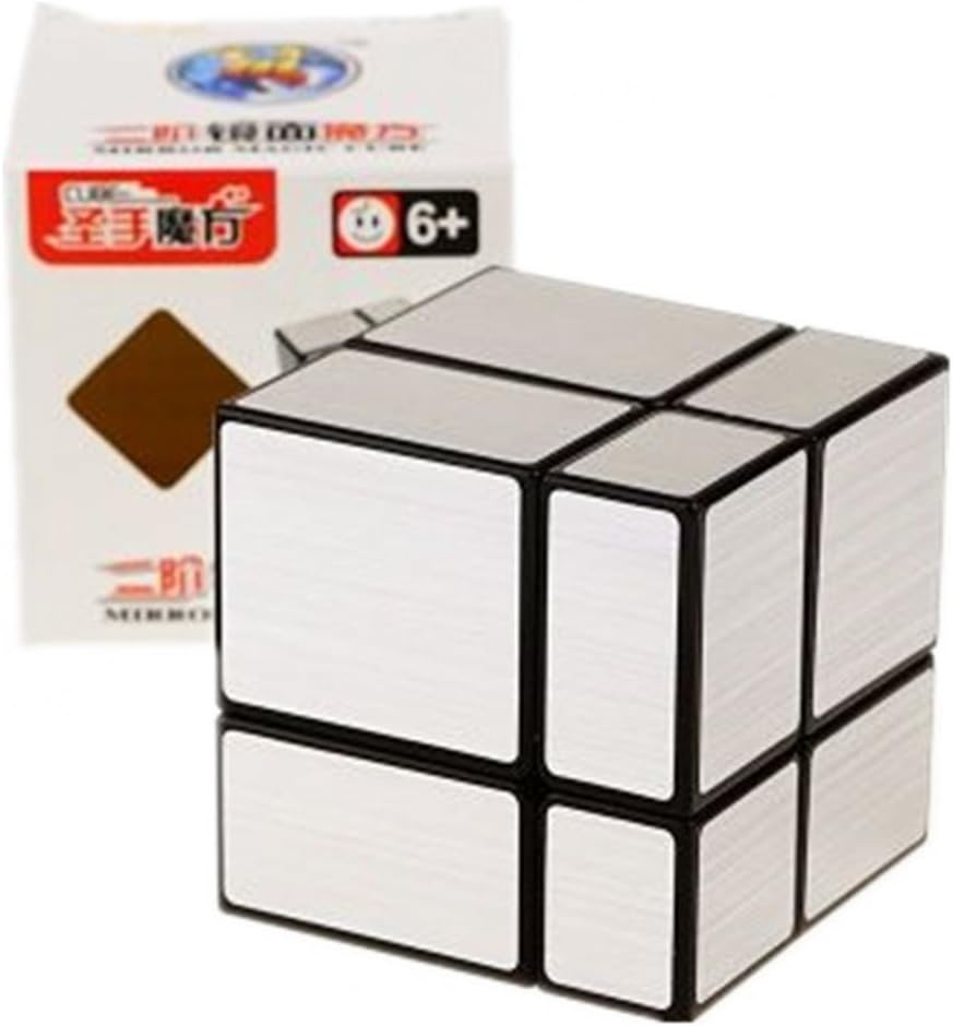 Cuberspeed 2x2 Mirror Black Body with Silver Magic Cube Mirror Silver Blocks 2x2x2 Speed Cube