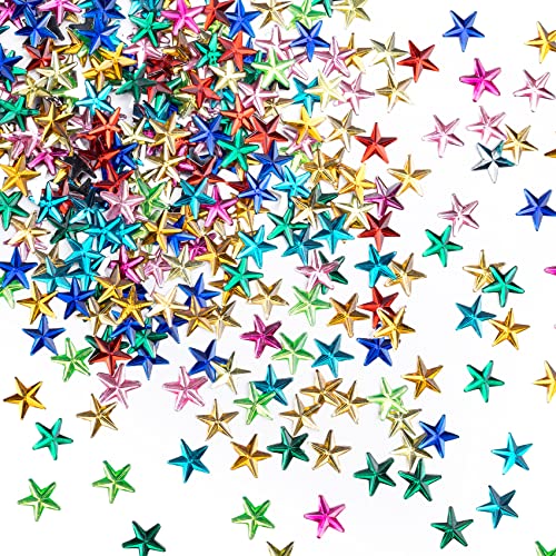 Oiiki 2000Pcs 11Mm Acrylic Rhinestone Star Embellishments, Mixed-Color Flatback Plastic Crystal Gem Stars Diy Crafts Christmas Decoration Making For Jewelry Earring, Necklace, Clothes, Phone Case #TOP18