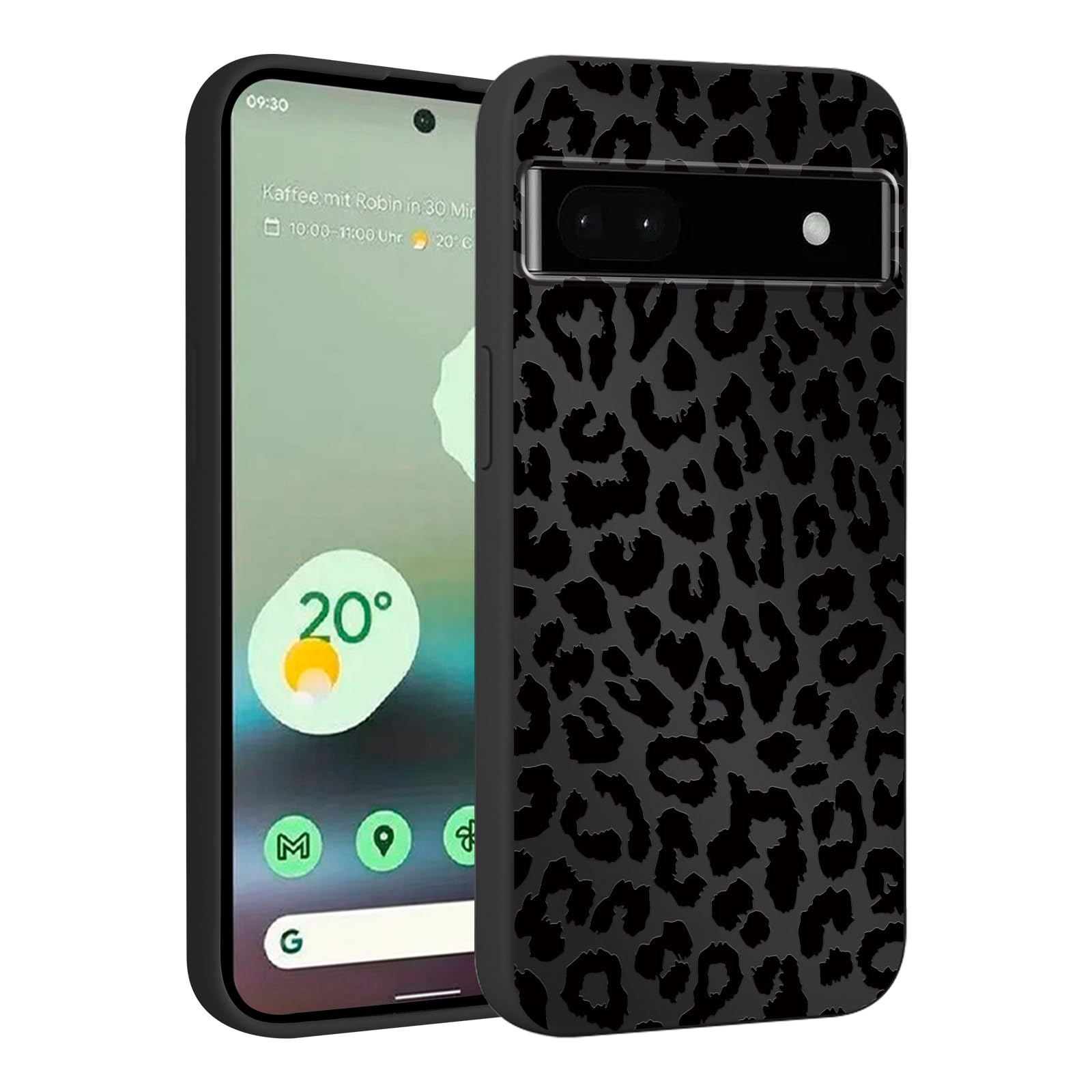 lioscre Cute Cheetah Print Phone Case for Google Pixel 6a 5G 6.2", Aesthetic Coquette Black Leopard Pattern Design Case Soft Slim Shockproof TPU
