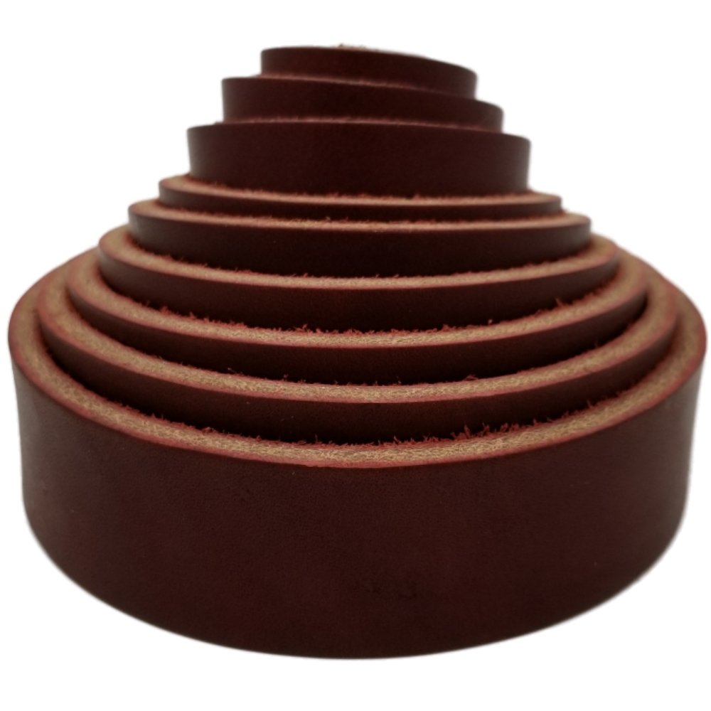 TOFL - Correa de piel (2,54 cm de ancho) 1 Inch Wide 8-9 oz granate