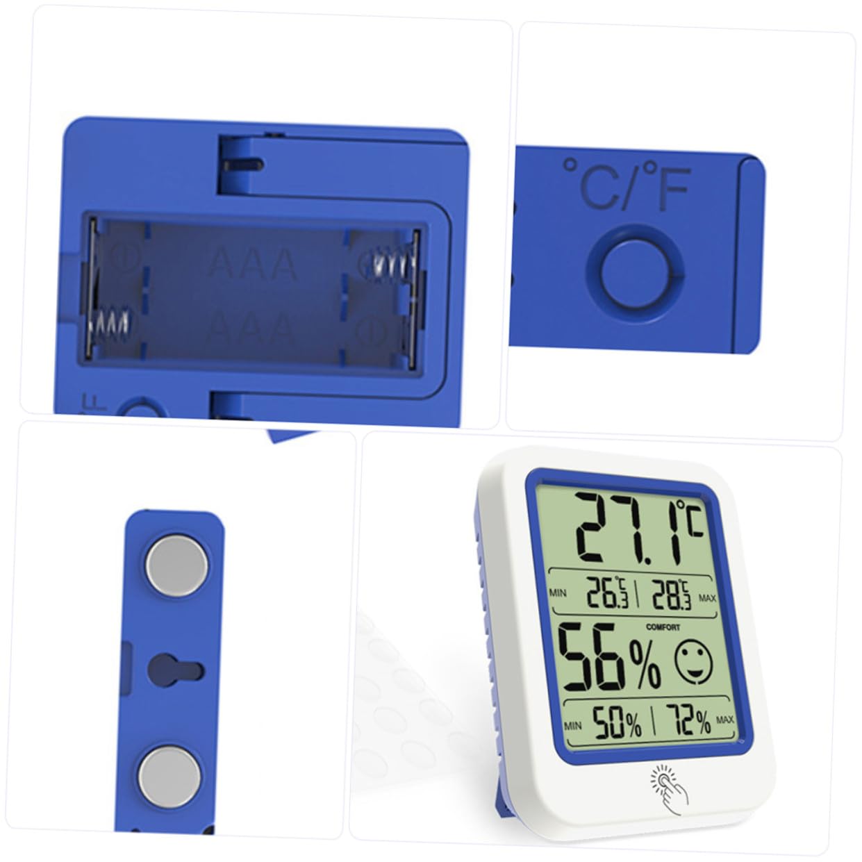 HEMOTON 2 Pezzi Igrometro a Temperatura Termometri Digitali Miniigrotermografo Igroscopio Digitale Misuratore Di Temperatura Termometro Igrometro Digitale Plastica