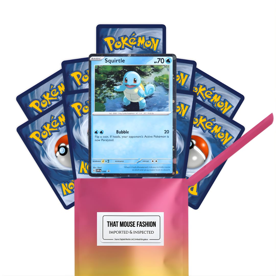 Pokemon Card Assorted Card Bundle Pack | 10 English Pokemon Cards with 1 Holo Card | Mega Evolutions & Rare Cards | Perfect for Pokémon TCG | Pokémon Booster | That Mouse Fashion