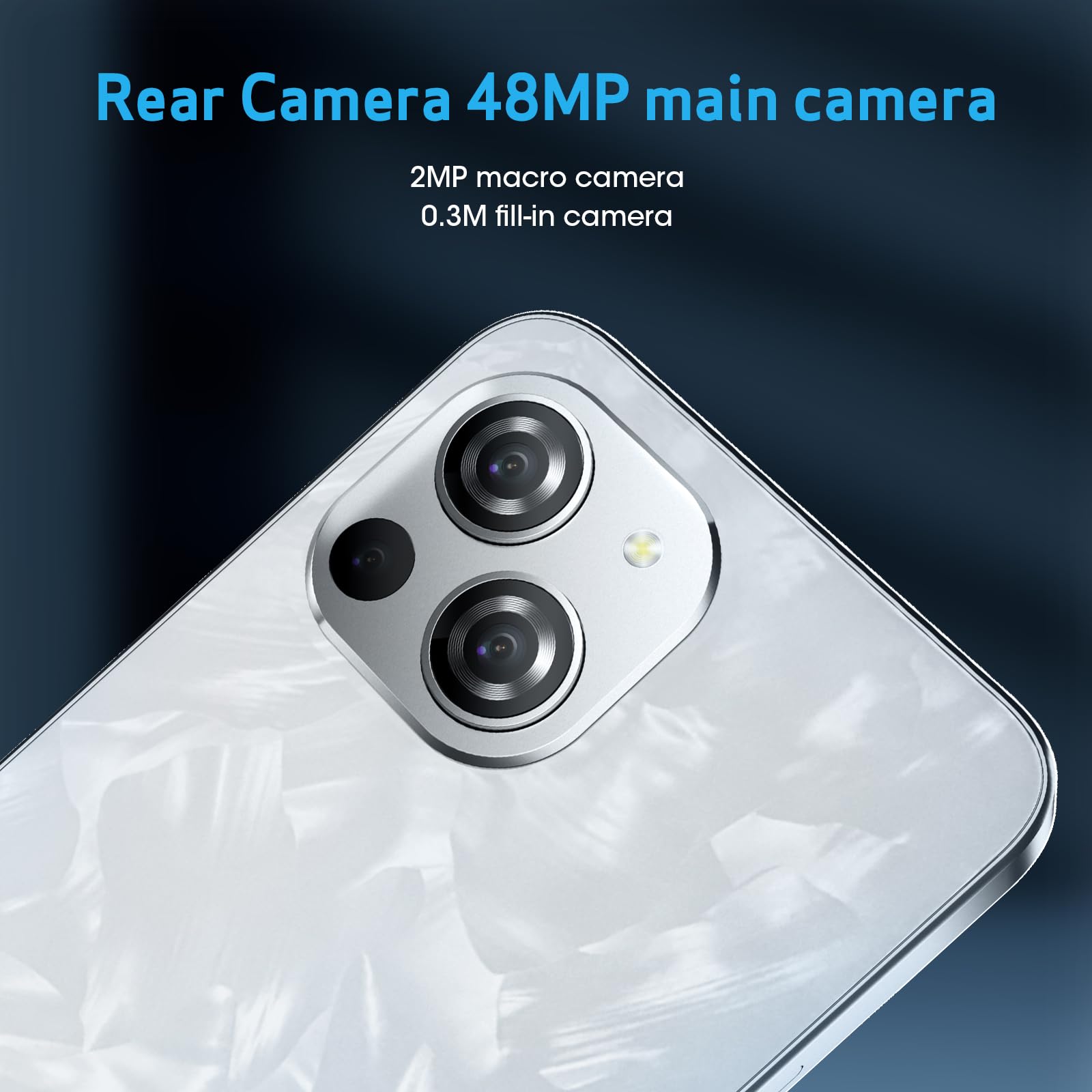 CWOWDEFU S18 smartphone Android 14 Telefone 16GB+256GB/1TB cellulare espandibile, Octa Core 6.58 "FHD+ 24MP+48MP 5000mAh Telefoni, 4G Dual SIM Telefoni Cellulari, Fingerprint/Face ID/GPS/NFC, Bianco