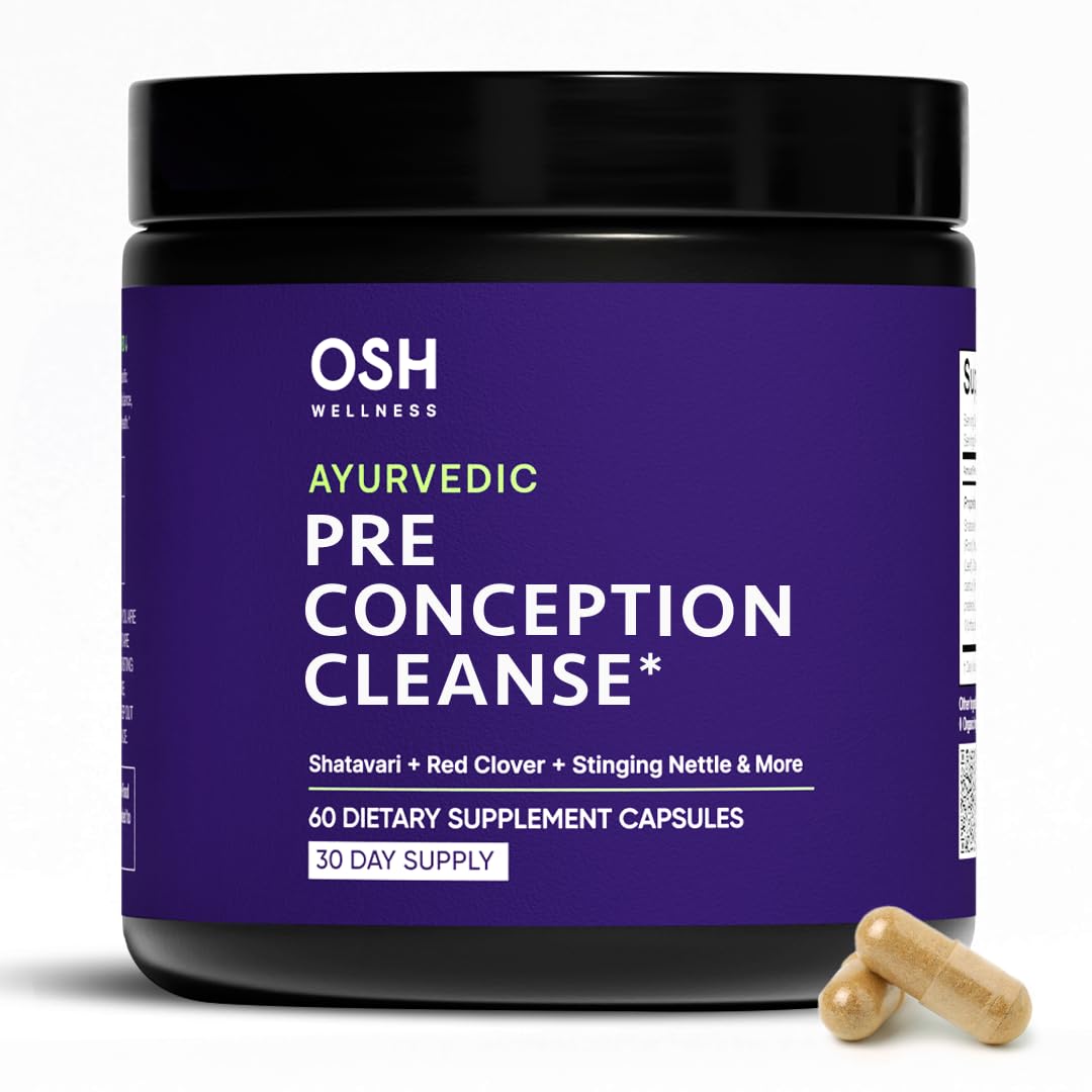 Ayurvedic Preconception Cleanse | Ovarian & Uterus Cleanse for Hormonal Balance | TTC Support | PCOS Supplements | Cycle Regularity | with Stinging Nettle, Red Clover, and more | 30 Servings