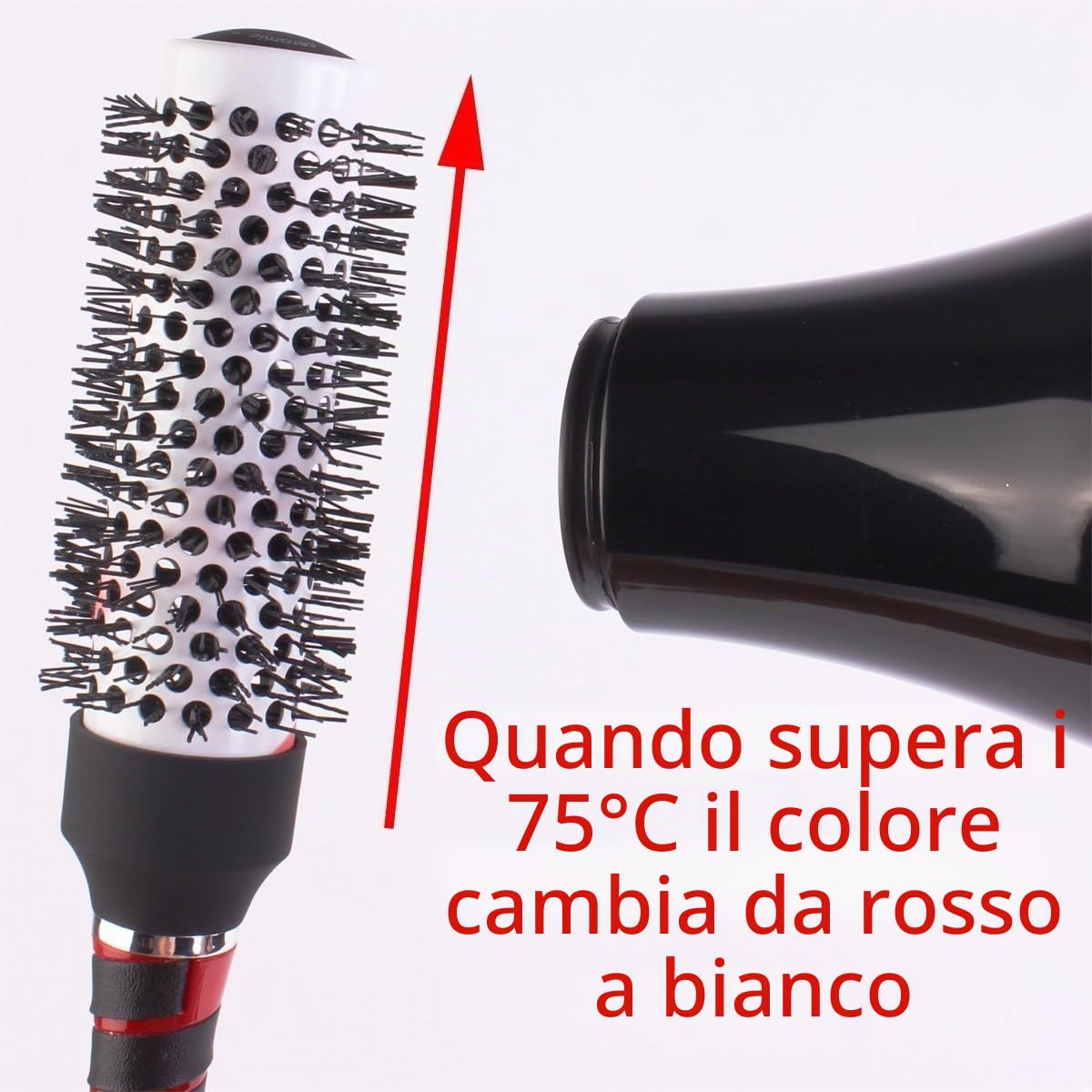 PERFEHAIR - Set di spazzole rotonde termiche per capelli, professionali per parrucchieri, in ceramica e ioniche, 5 diverse dimensioni