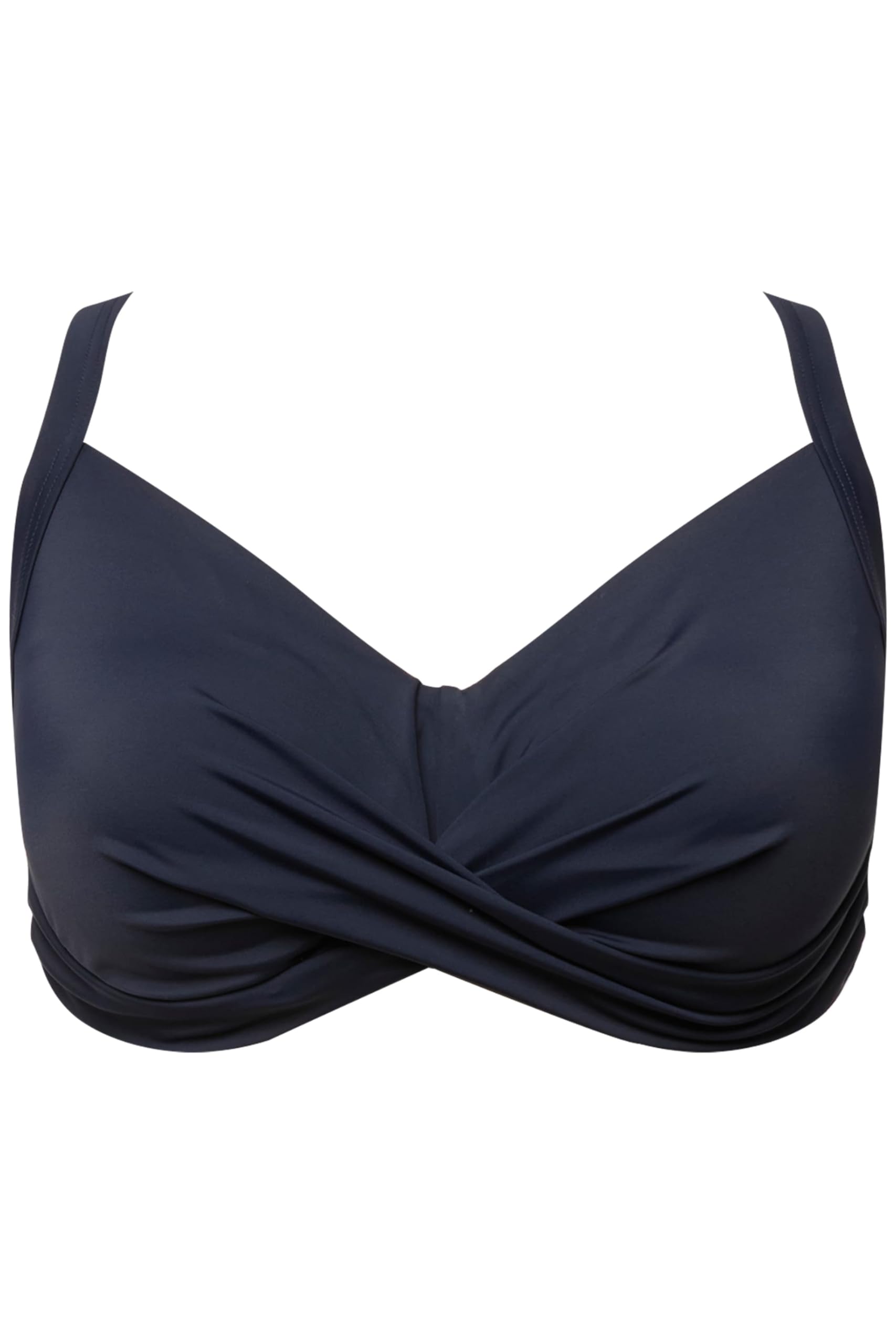 Ulla Popken Top del Bikini con Drappeggio, Coppe morbide e Spalline Regolabili 827044