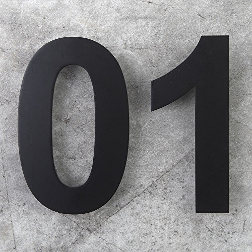 Mellewell Floating House Numbers Black, 6 Inch, Stainless Steel 18-8, Number 0 Zero