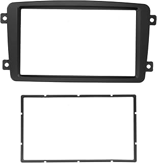2 Din Rádio Estéreo Carro Placa de Fáscia DVD Audio Dash Frame Apto para Benz C Class W203 02‑04 para Rádio Estéreo Fascia P