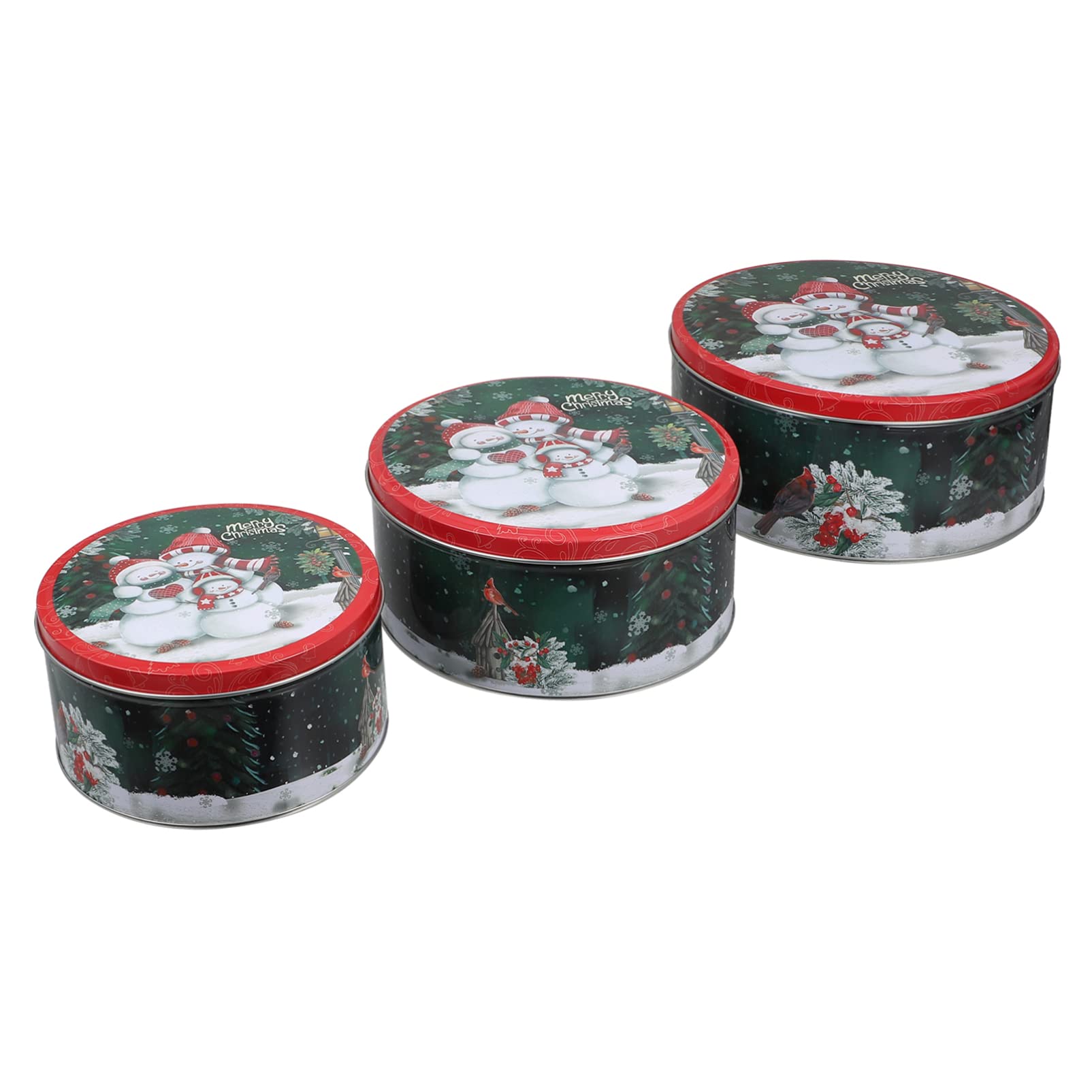 Cajas de hojalata azules PRETYZOOM para dulces y galletas de Navidad set de 3 piezas