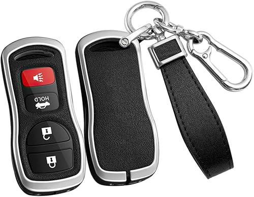 Miniatura 10 de ontto Funda de cuero para llavero Infiniti FX35 FX45 QX4 Smart Remote Metal para Nissan Armada Frontier Murano NV1500 Pathfinder Titan 2002 en