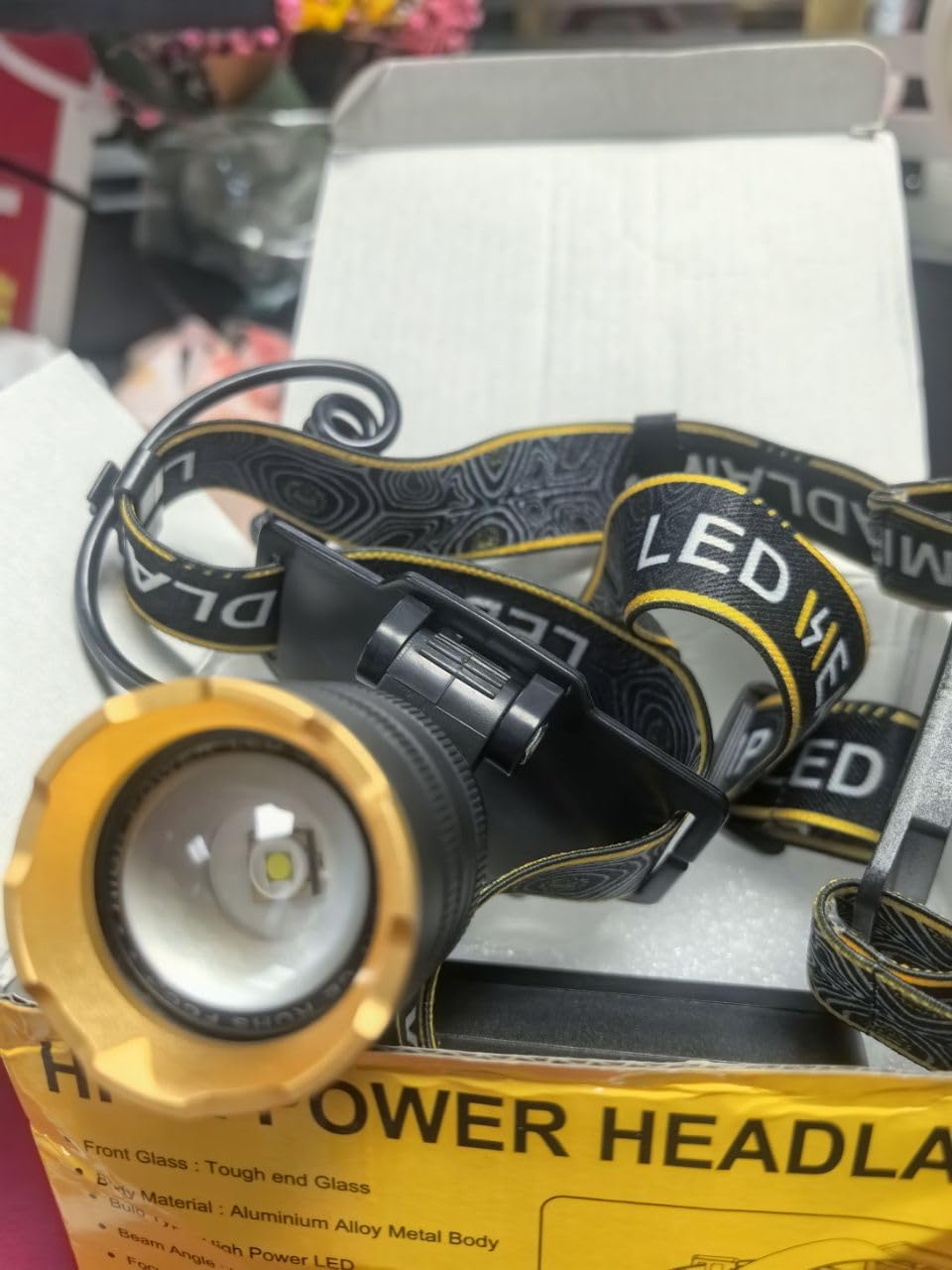 Bud K Headlamp 1000 Lumens Rechargeable LED Head Lamp with Sensor, Super Bright Headlight Outdoor, 12 Lighting Modes, IPX7 Waterproof and Zoomable, Headlamps for Adults Camping Hiking Running