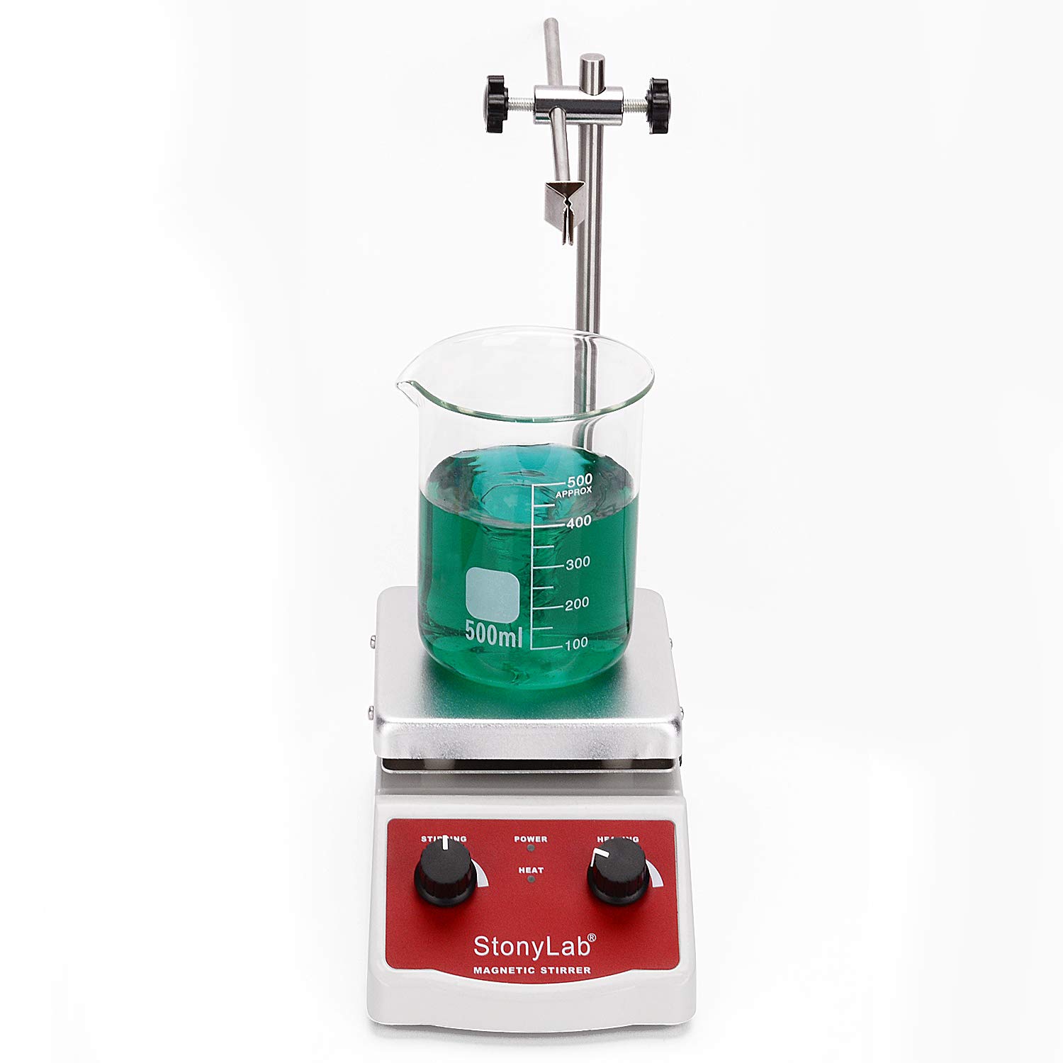stonylab Agitatore Magnetico con Piastra Riscaldante, Temp. Superficiale Max 380 °C, Capacità 2000 ml, 100-2000 RPM, Riscaldamento 180 W, 220 V