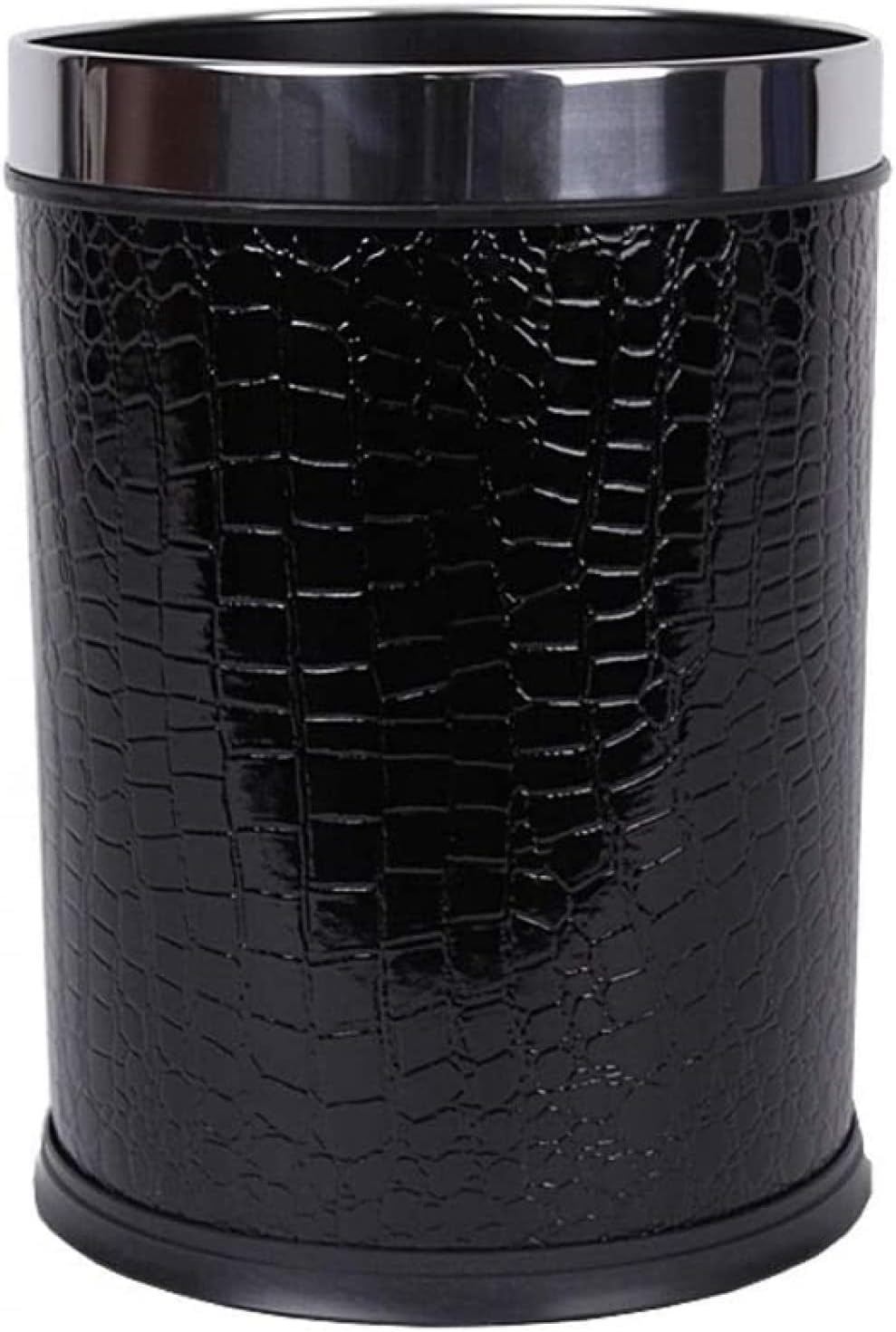 Creative Plastic Trash Can Home Leather Waste Bin Without Lid Garbage Bin Bedroom Kitchen Office Paper Basket (Color : Red)-C