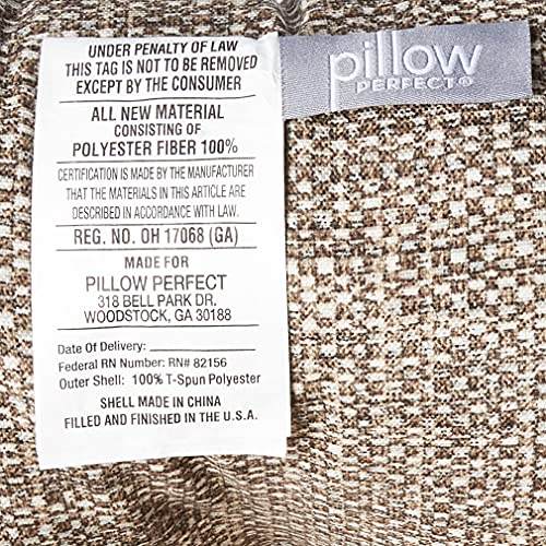 Pillow Perfect Remi Solid Indoor/Outdoor Patio Sofa/Swing Cushion, Tufted, Weather And Fade Resistant, Grey, 19"X44" #TOP3