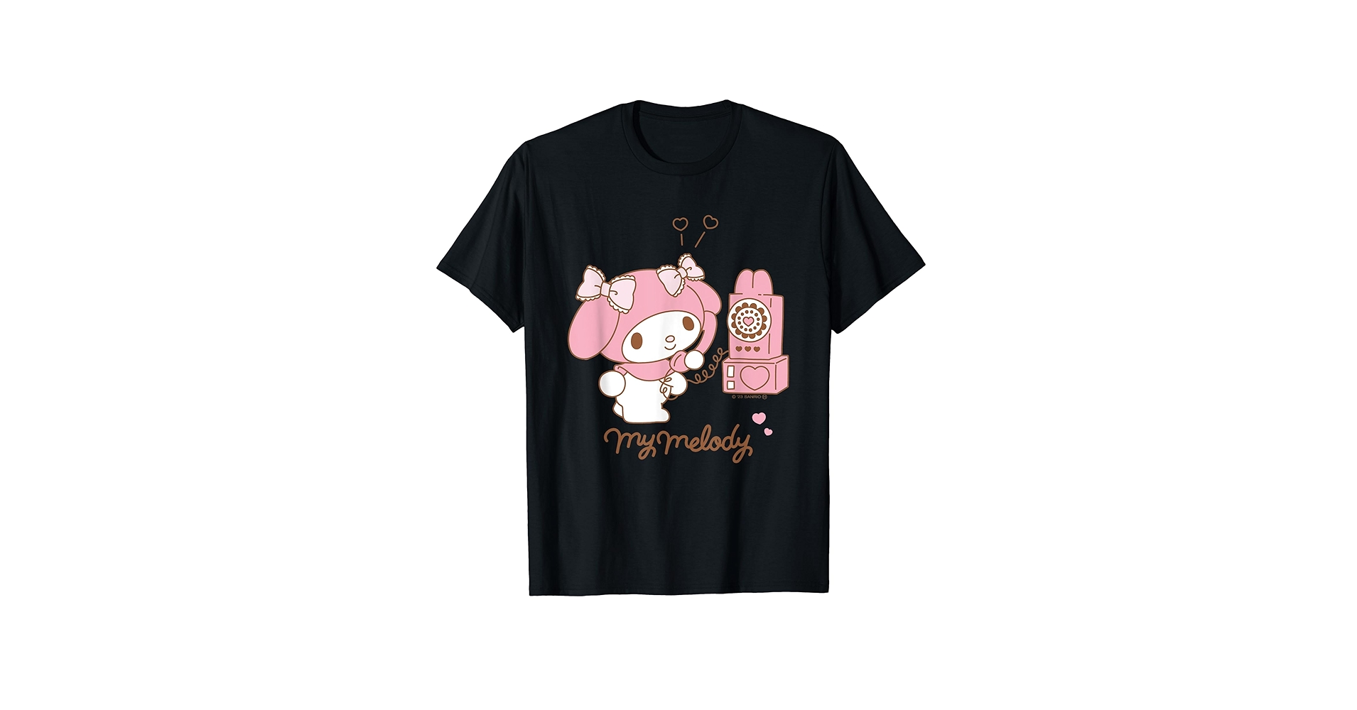 Amazon | マイメロディ でんわ ダークカラー Tシャツ | Tシャツ