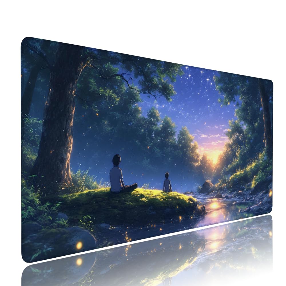 Alfombrilla de Mouse para Juegos, Blu, XXL, Antideslizante, Impermeable, Diseño de Cielo stellato, Extendido, Grande, 1200x600x3mm, para PC, Laptop, Ufficio, Famiglia d-864