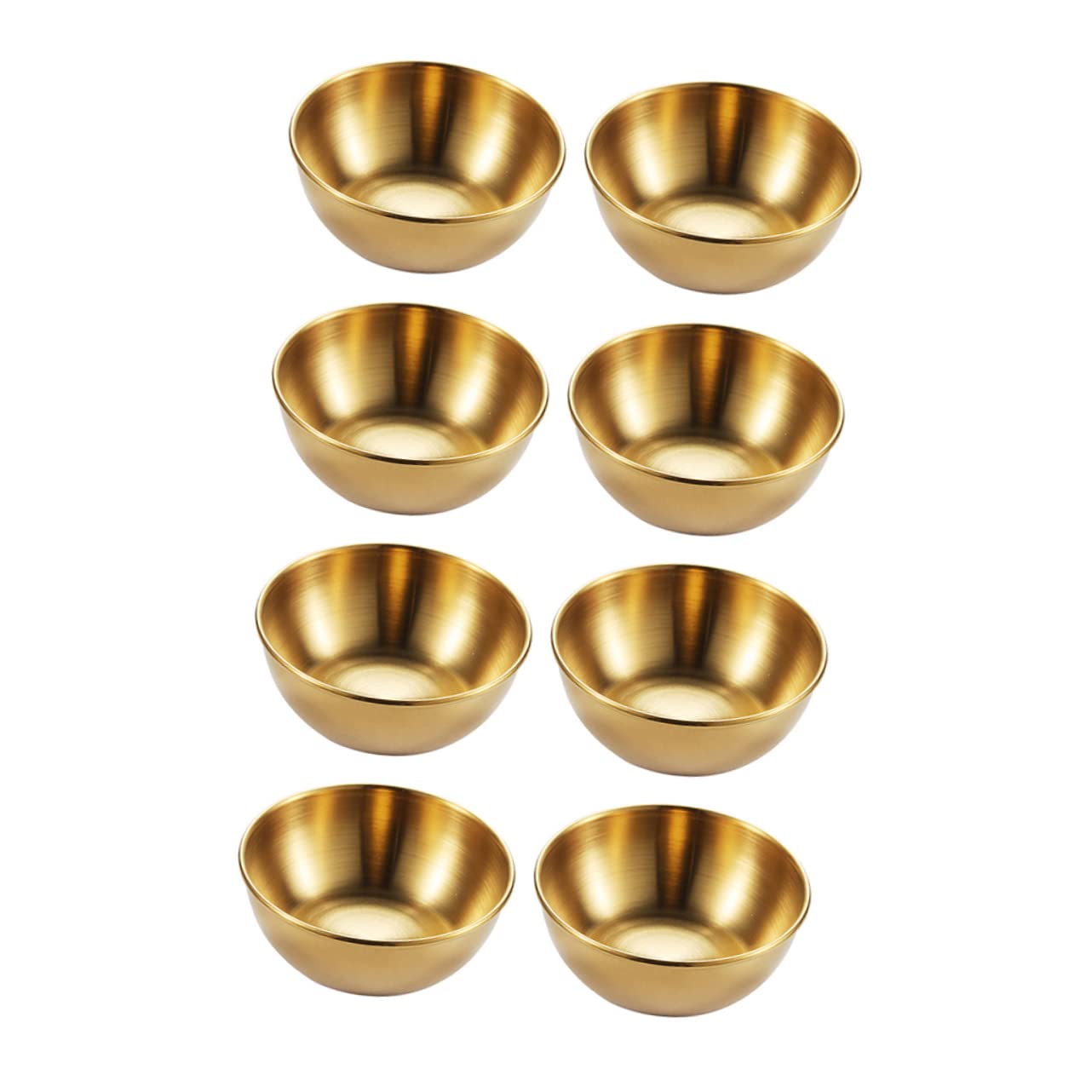 COLLBATH 1 Set 8pcs Dish Seasoning Air Vent Clips for Car Sauce Dipping Bowl Chips and Dip Serving Dish Chip Bowl Fruit Sauce Bowl Pot Seasoning Dishes Round Tray Cup Golden Stainless Steel