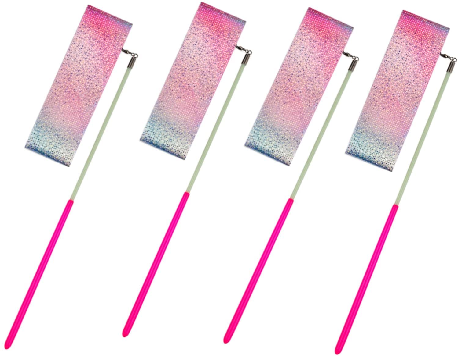 Ruban de danse étincelant, 200 cm de long, baguette de ruban de gymnastique rythmique, 4 pièces Ruban de danse étincelant, 200 cm de long, baguette de ruban de gymnastique rythmique, 4 pièces