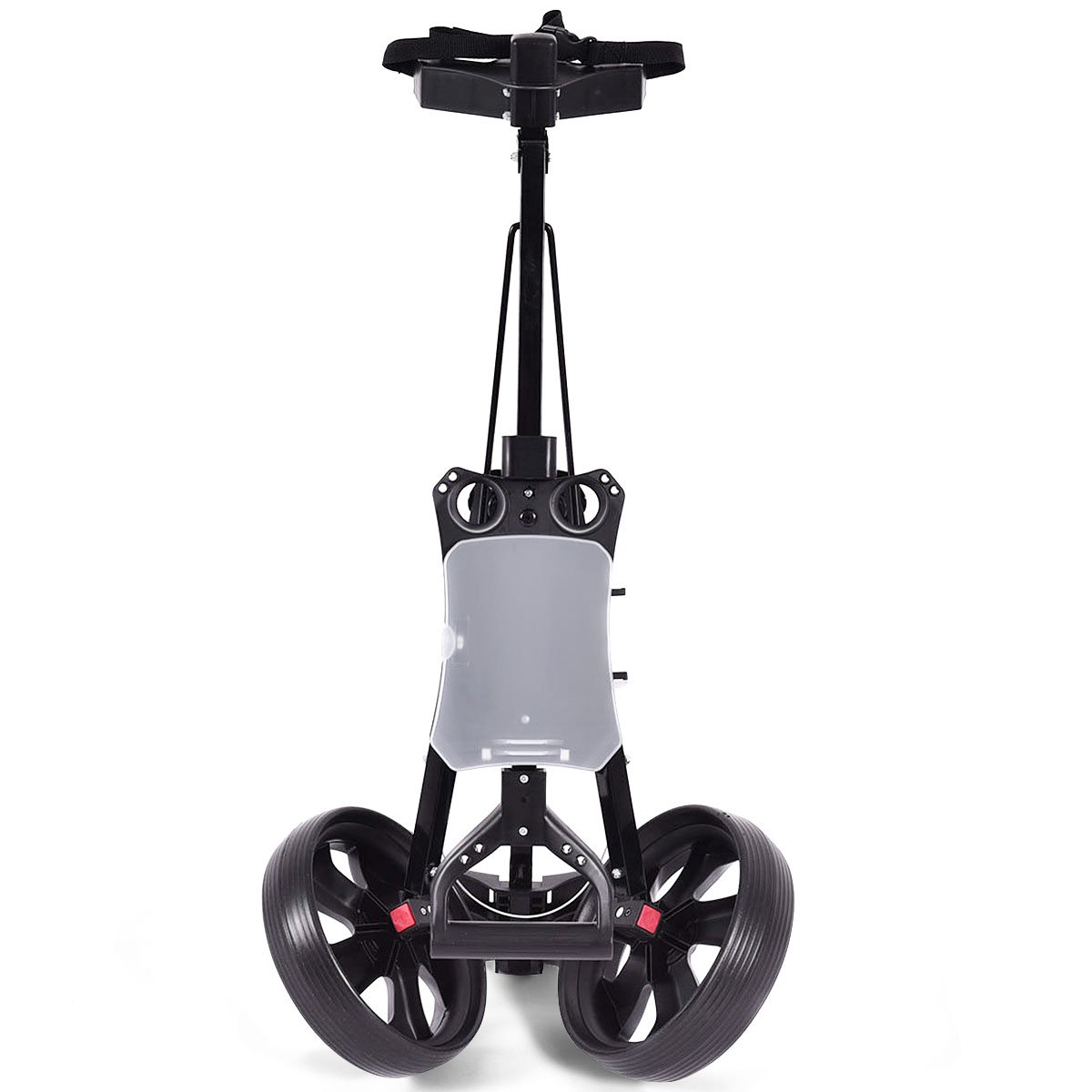 RELAX4LIFE Carrello da Golf Pieghevole, con 2 Ruote Flessibili e Tabellone Segnapunti, Leggero con Struttura Stabile e Maniglia Comoda, Nero, 140 x 63,5 x 113 cm