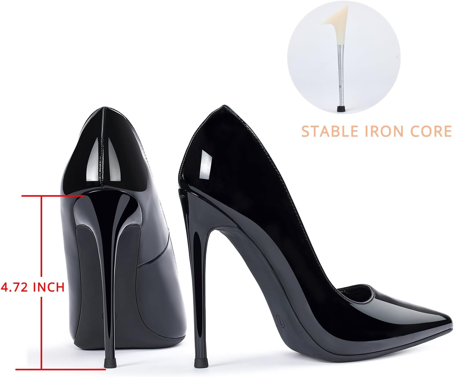 GENSHUO Women's 4.7 Inch Pumps Pointy Toe Stiletto Sexy High Heels Work Party Wedding Shoes - Image 6