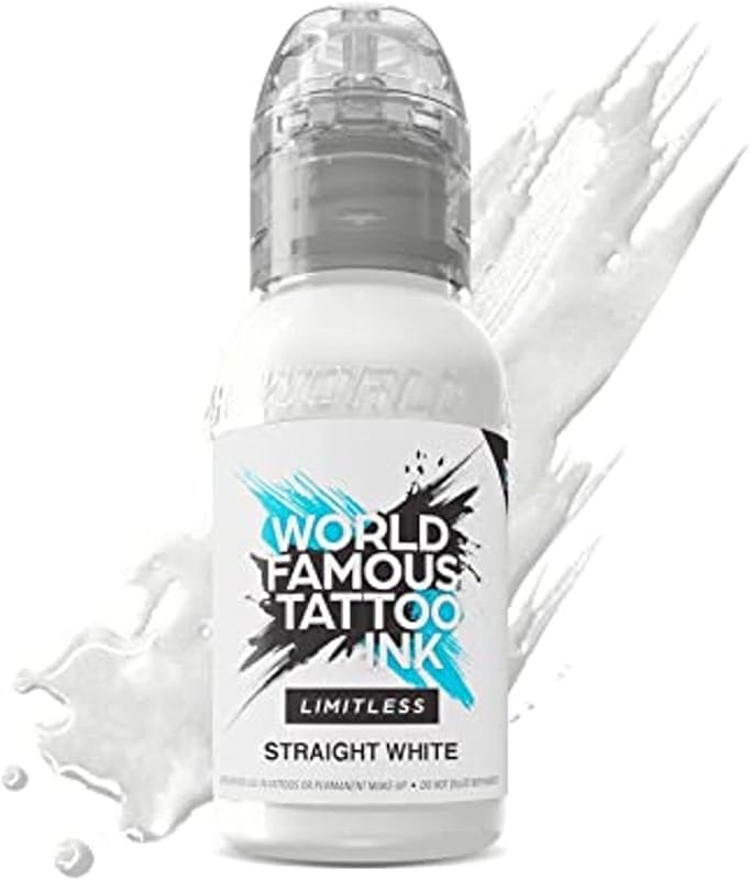 Tinta para tatuagem WORLD FAMOUS TATTOO INK Limitless Straight White, 30 mL