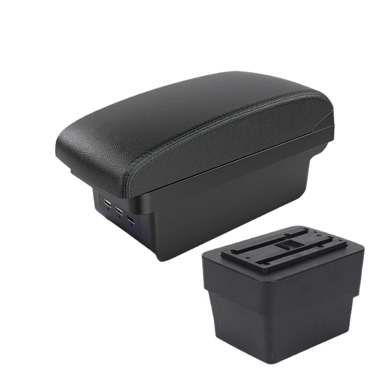 Hguvsjd Armrest Box For Skoda For Octavia For Mk3 For A7 2013-2017 Armrest Box Retrofit Parts Storage Accessories USB Car Armrests(B Black line 3 USB)