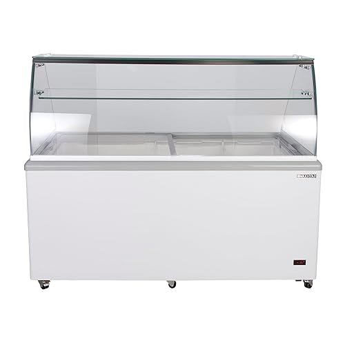 Miniatura 4 de Maxx Cold MXDC-12 - Congelador comercial de helados con vidrio curvo, capacidad para hasta veintidós (22) tinas de sabor, 70 pulgadas, color blanco