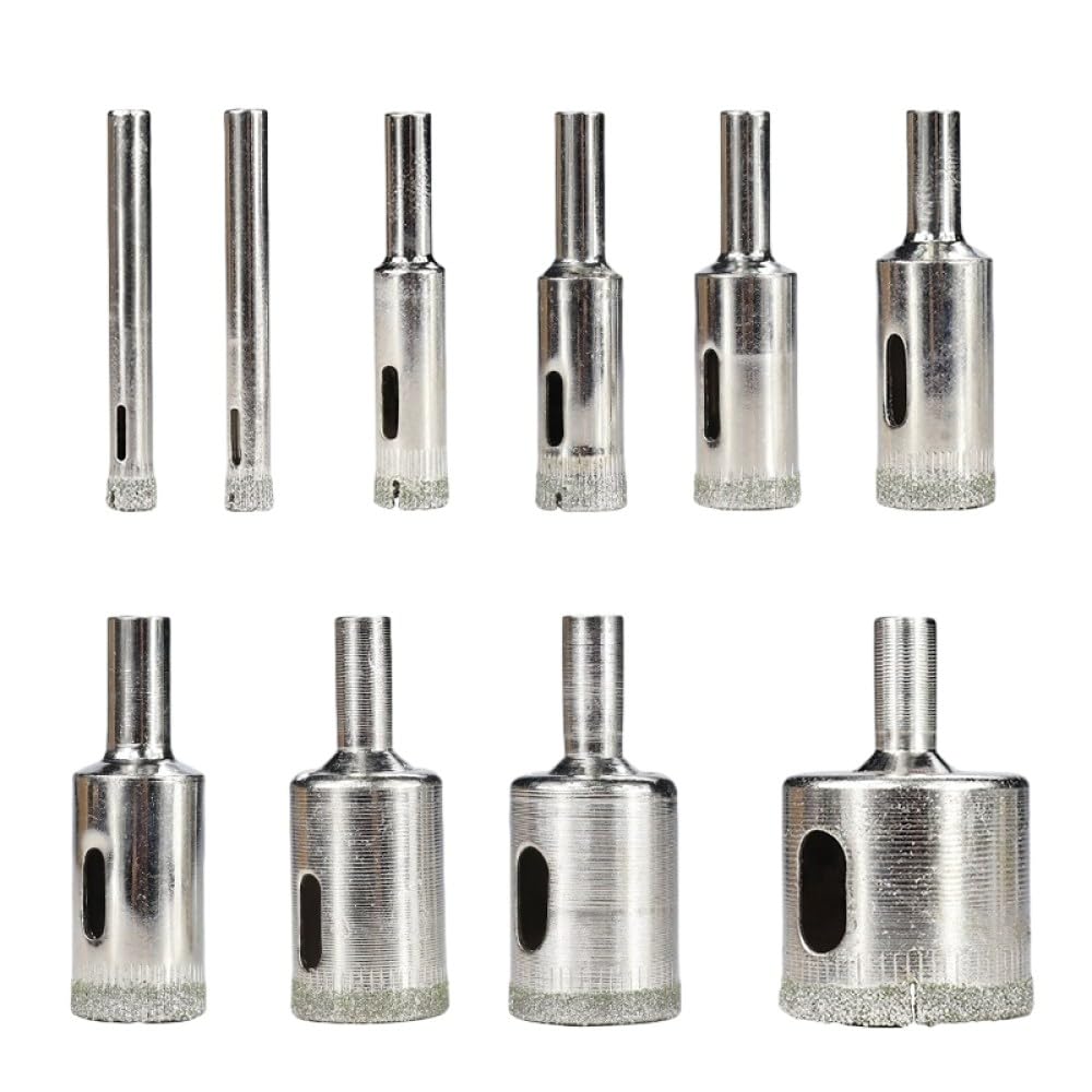 Juego de brocas con revestimiento de diamante, 10/28 piezas, 6-60 mm, kit de sierra perforadora para vidrio, mármol, granito, piedra, azulejo, broca de sierra perforadora de cerámica, No.1, juego de 1