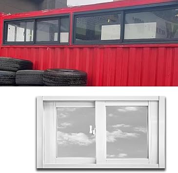 Black/White Horizontal Sliding Window, Skylight, Flush Mount Ventilation Shed Windows for Basement Bathroom Garages and Restaurant Kitchen, Roof Window Replacement, Aluminium FrameWhite,WxH 50x16in/1