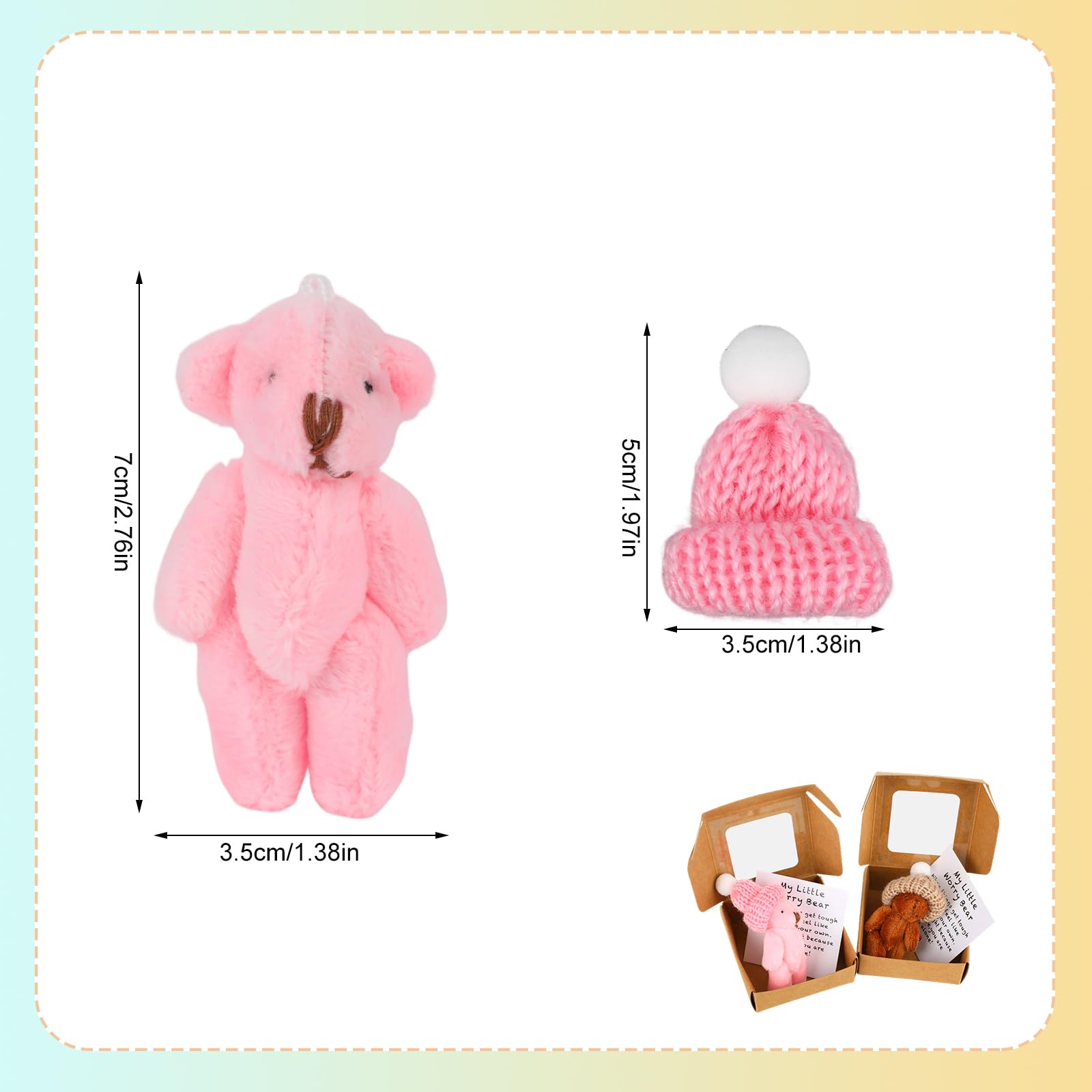 2 Pack My Little Worry Bear Plush Toy - Image 2