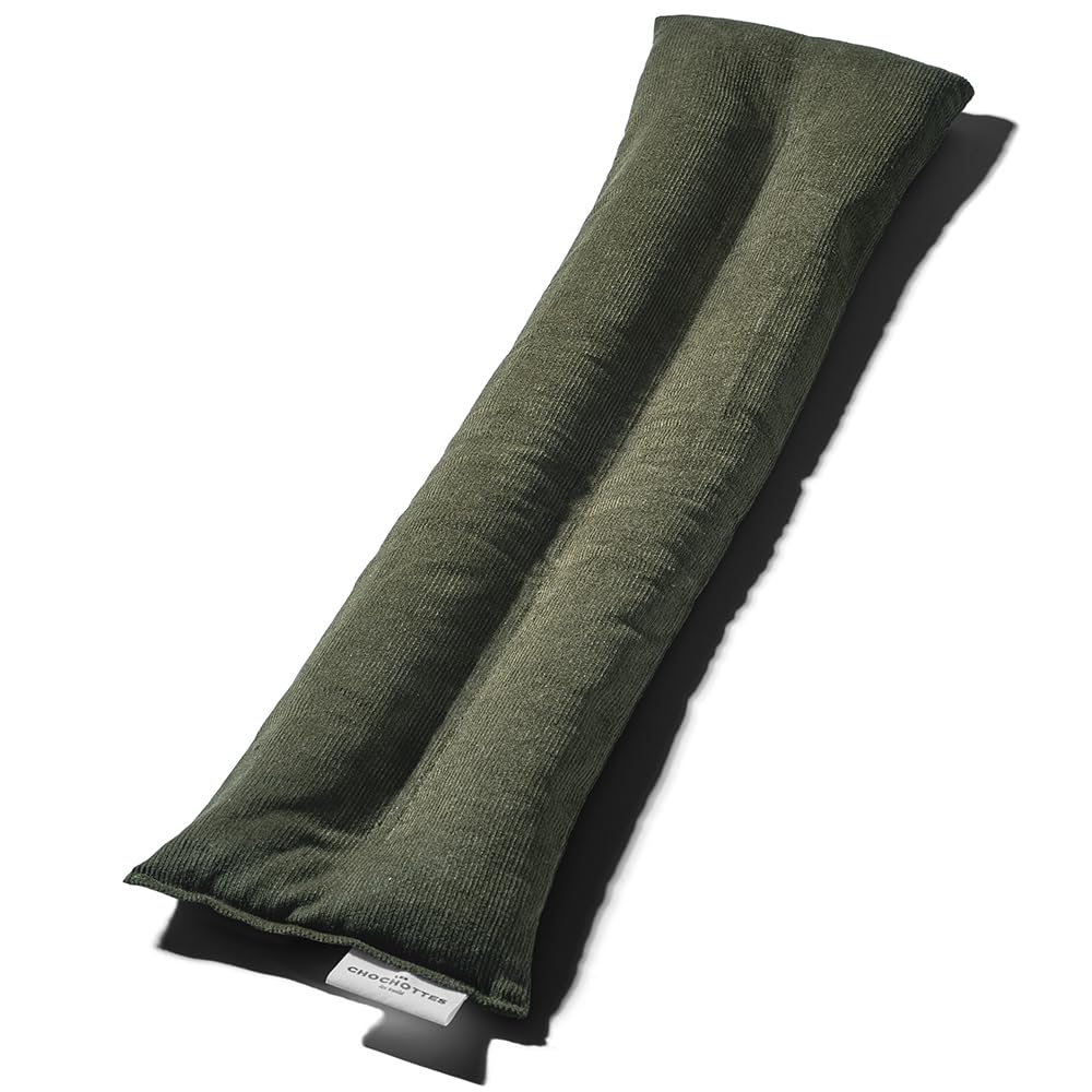 Coussin Emplâtre Chauffant La Cervicale en graines de lin - Bouillotte naturelle pour micro-ondes - Compresse chaud/froid - Soulage douleurs, torticolis, migraine, cou - Fabriqué en France - 52x12 cm